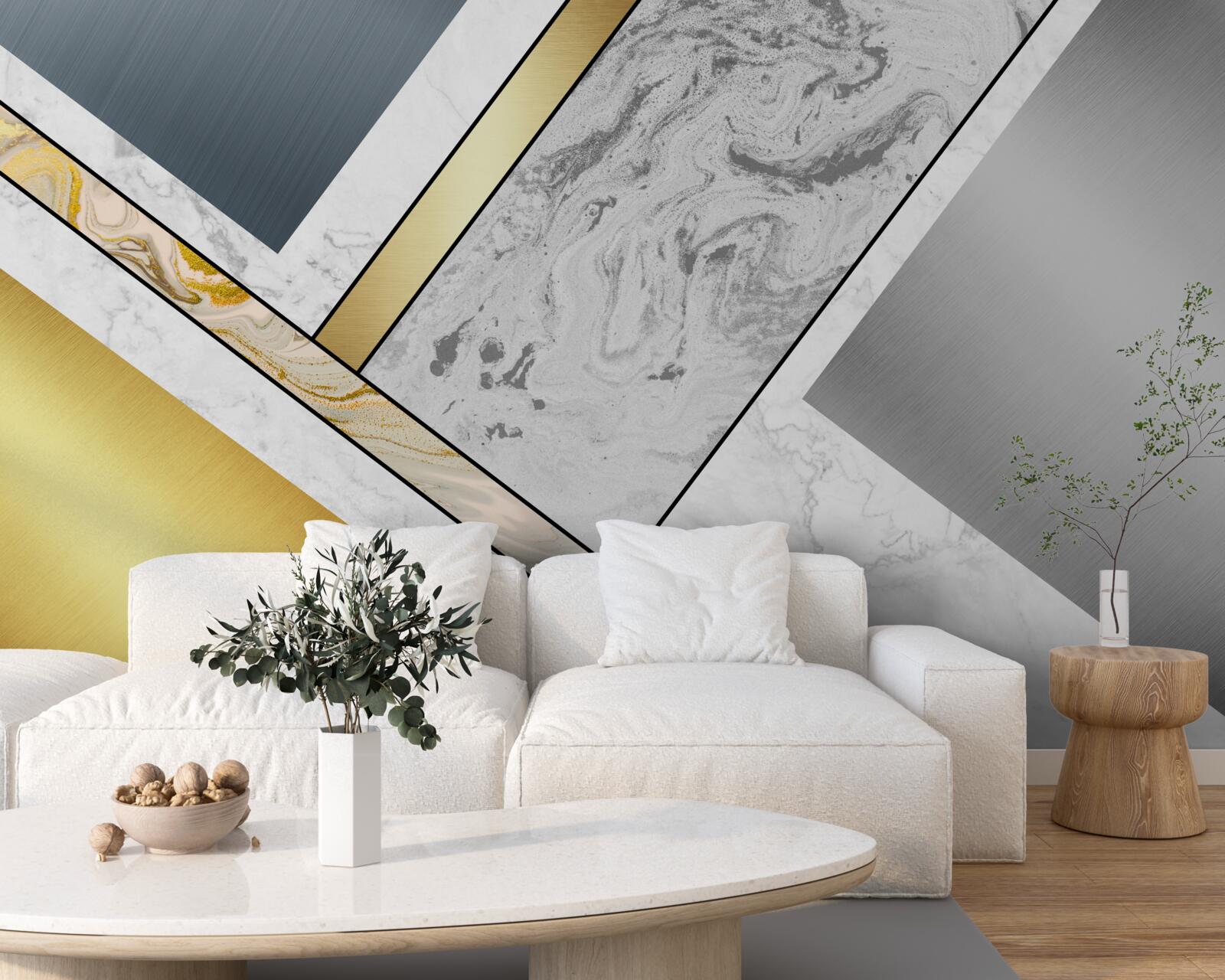 Papier peint combinaison de différents types de marbre