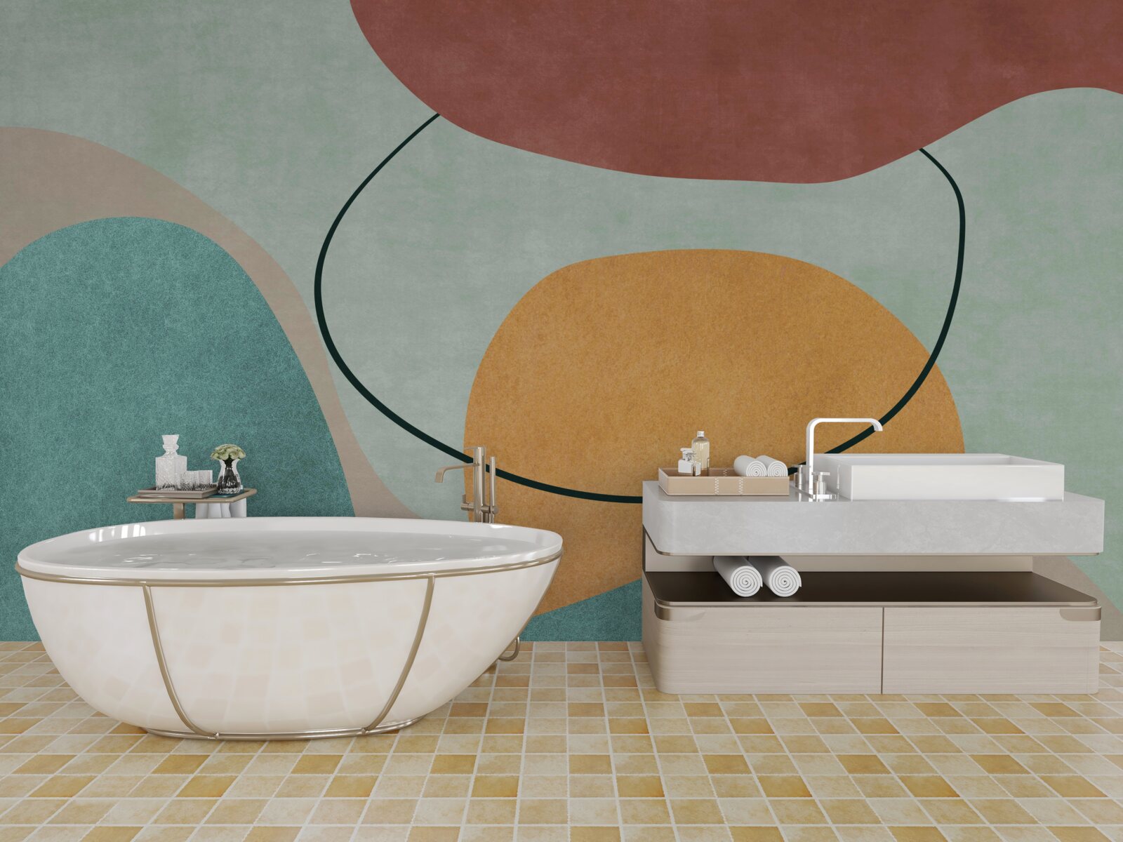 Papier peint l'eau absorbe le soleil qui s'en va