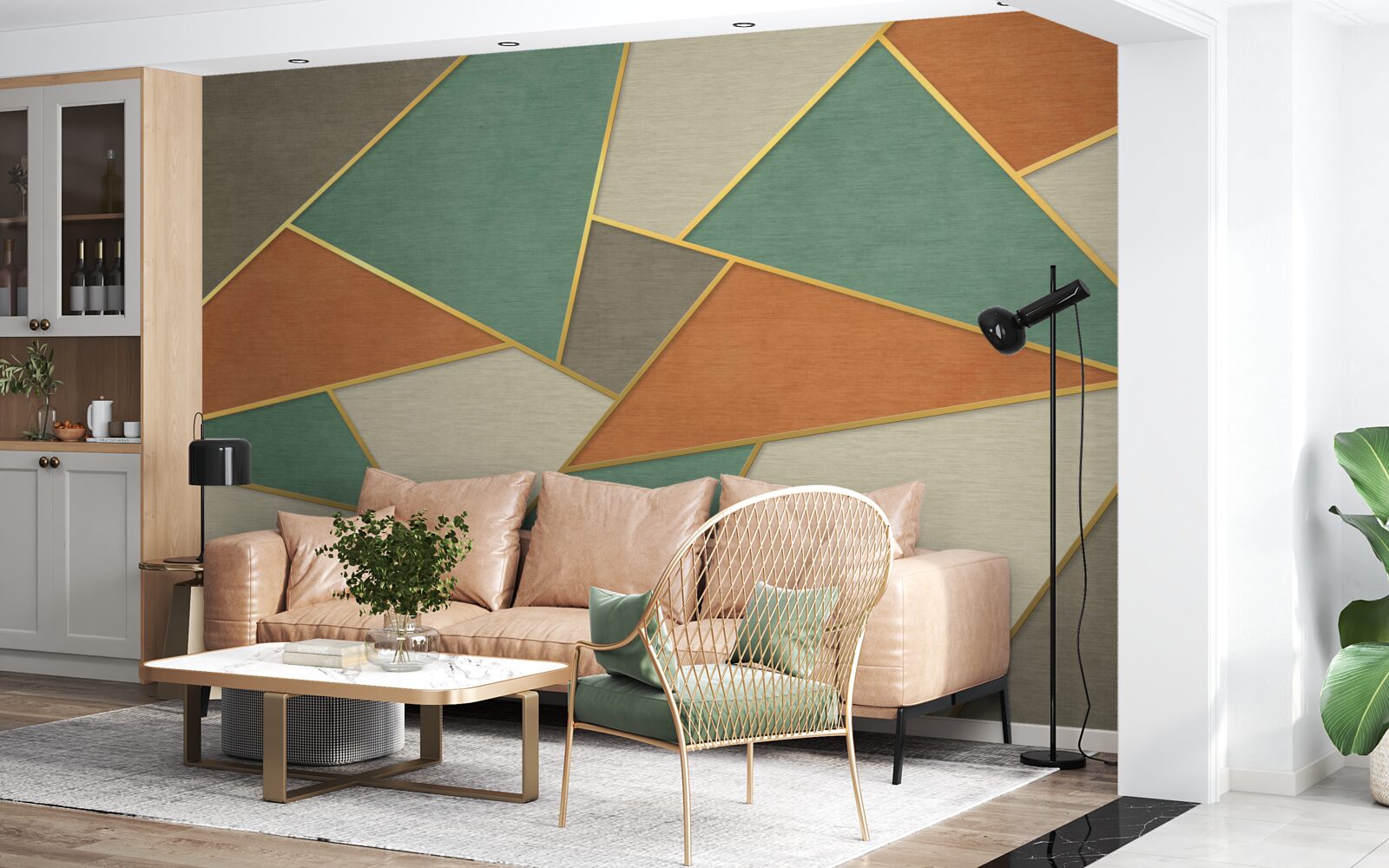 Papier peint mosaïque pastel