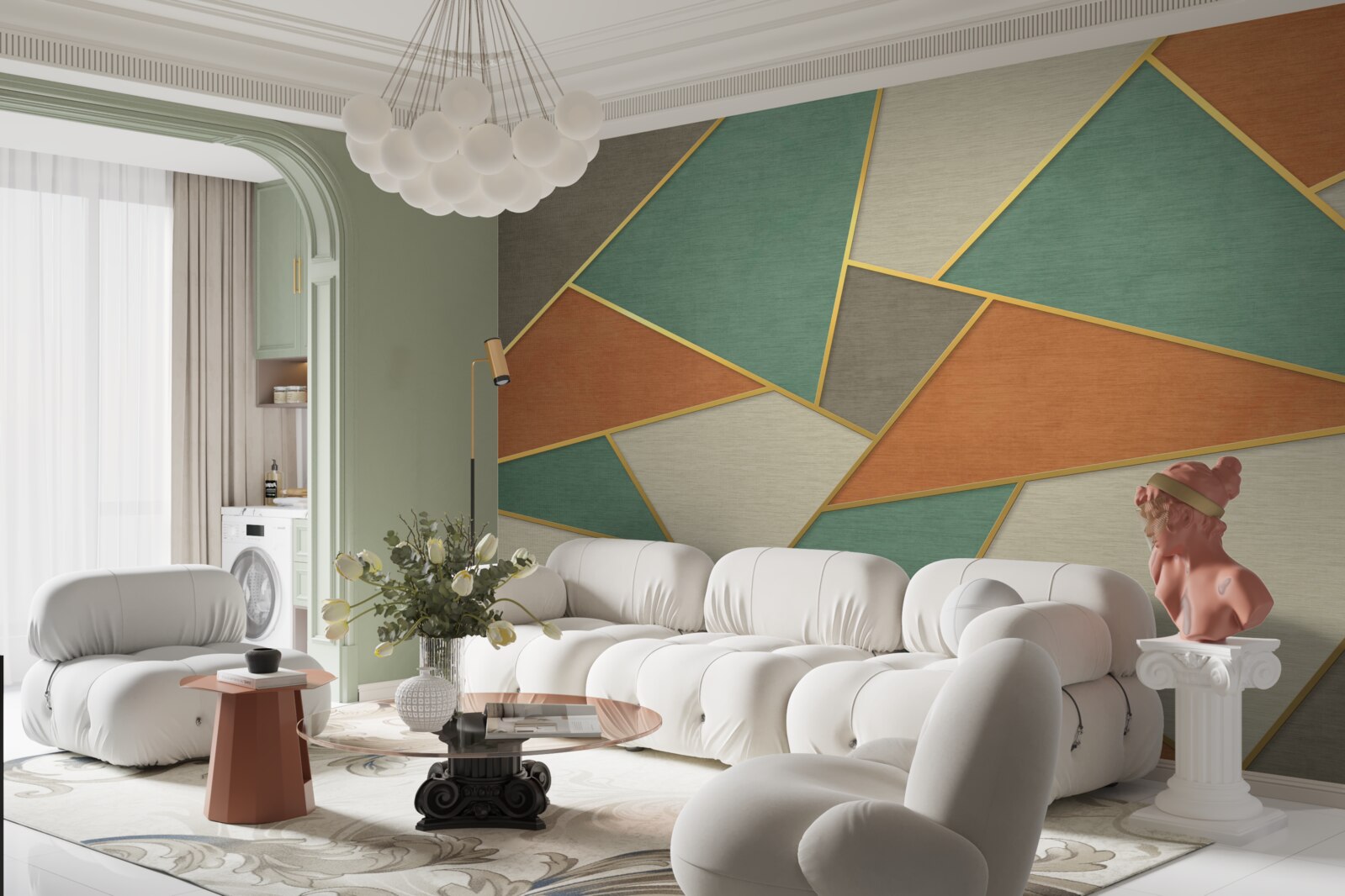 Papier peint mosaïque pastel