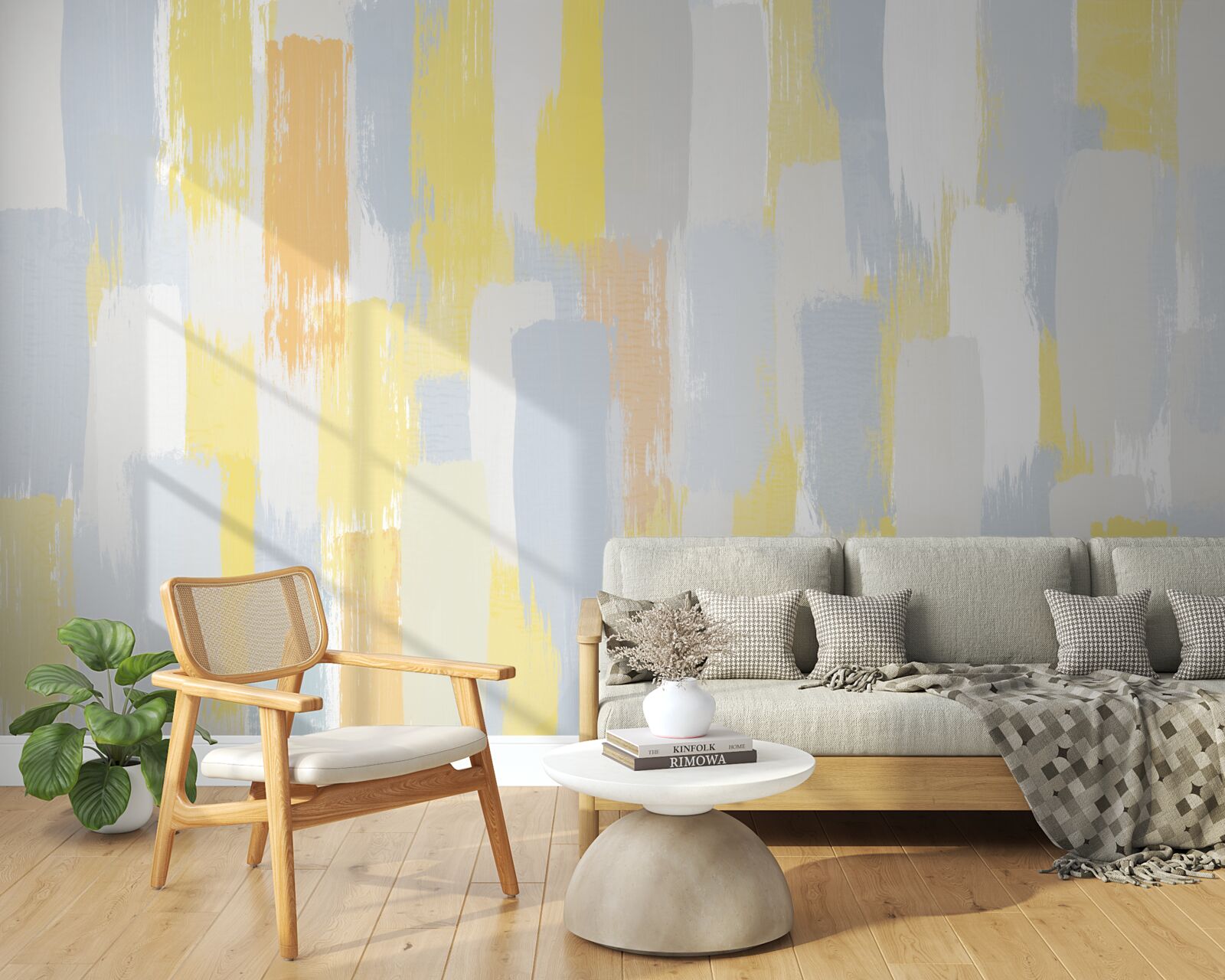 Papier peint lignes verticales dorées et brillantes