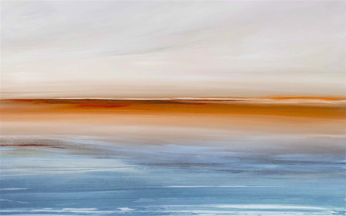 Papier peint calme sur la rivière sous le coucher de soleil du soir