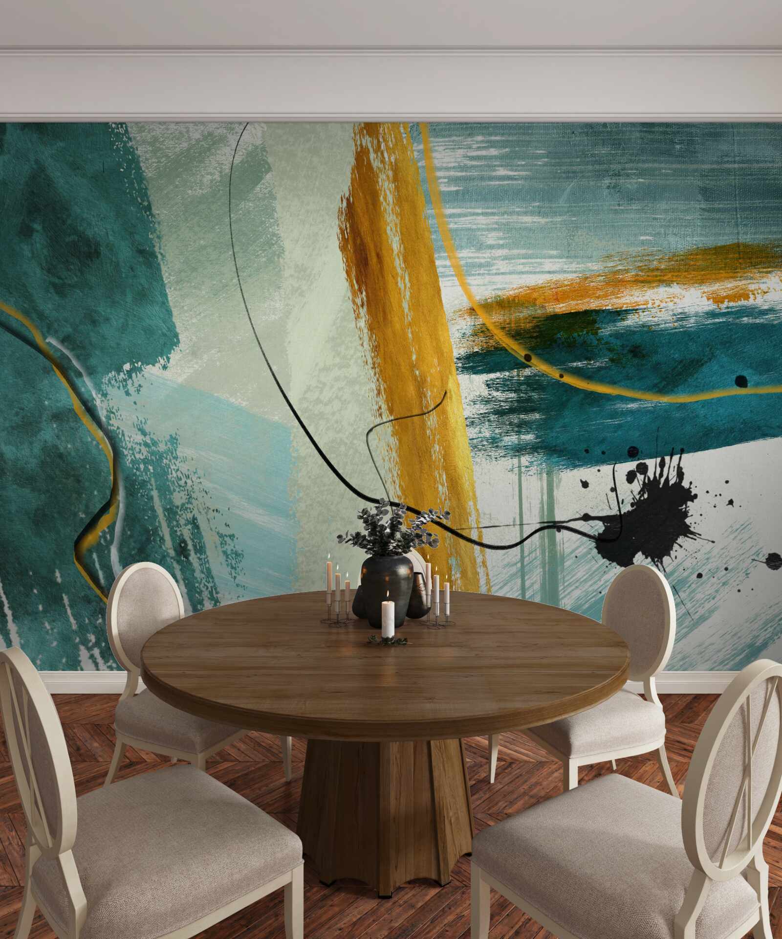 Papier peint image abstraite de la modernité sur fond bleu