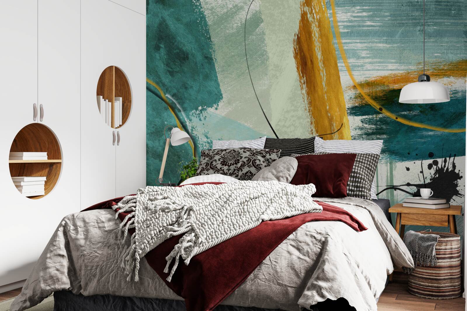 Papier peint image abstraite de la modernité sur fond bleu