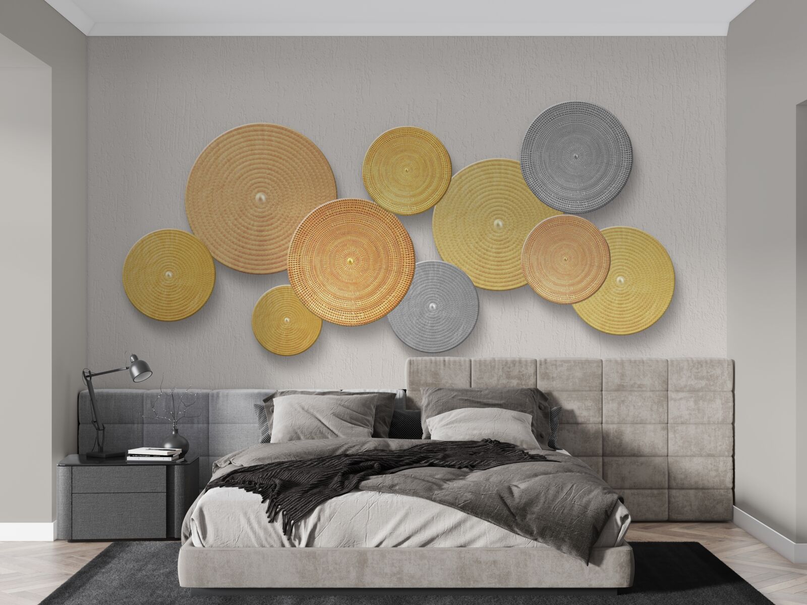 Papier peint tranches de bois de différentes couleurs