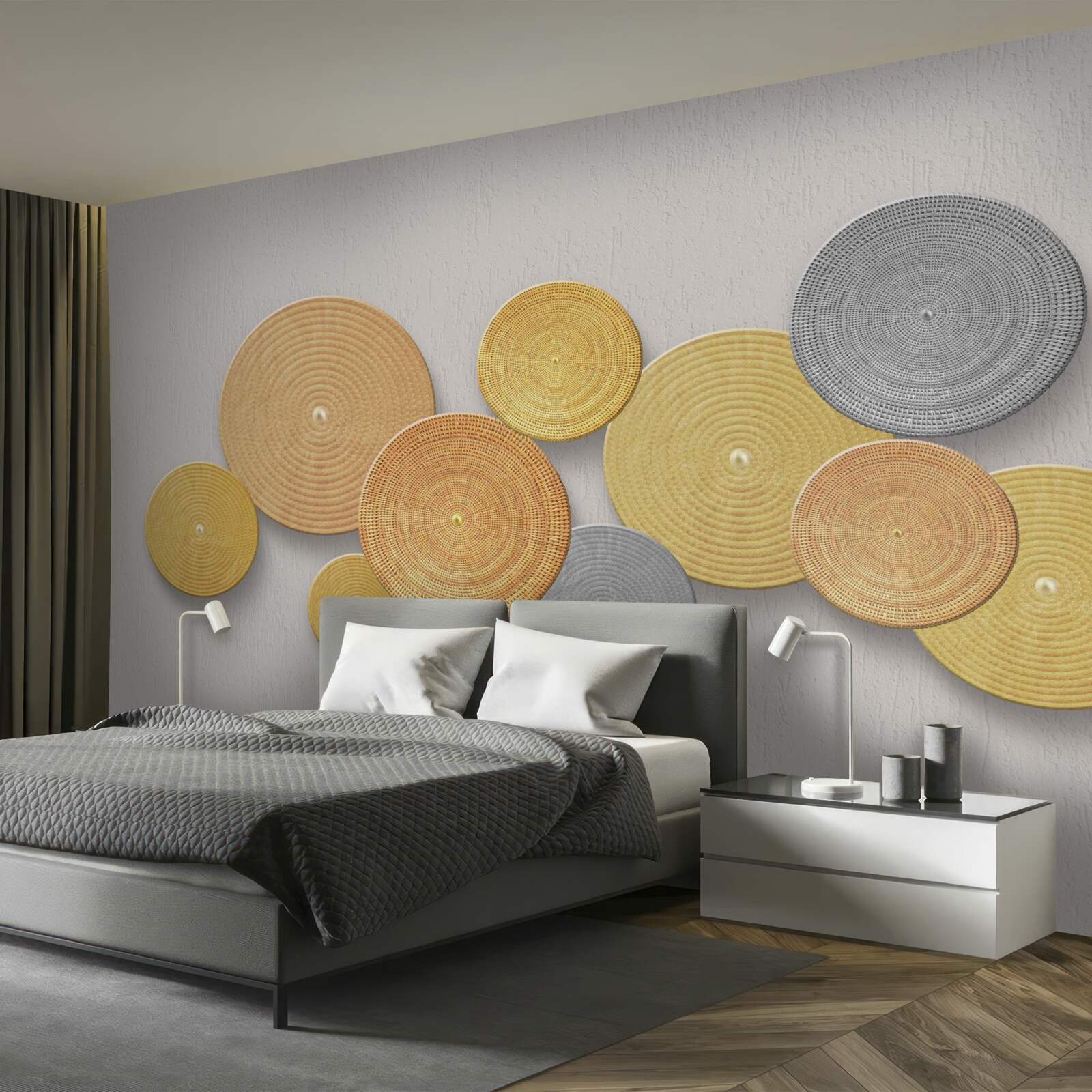 Papier peint tranches de bois de différentes couleurs