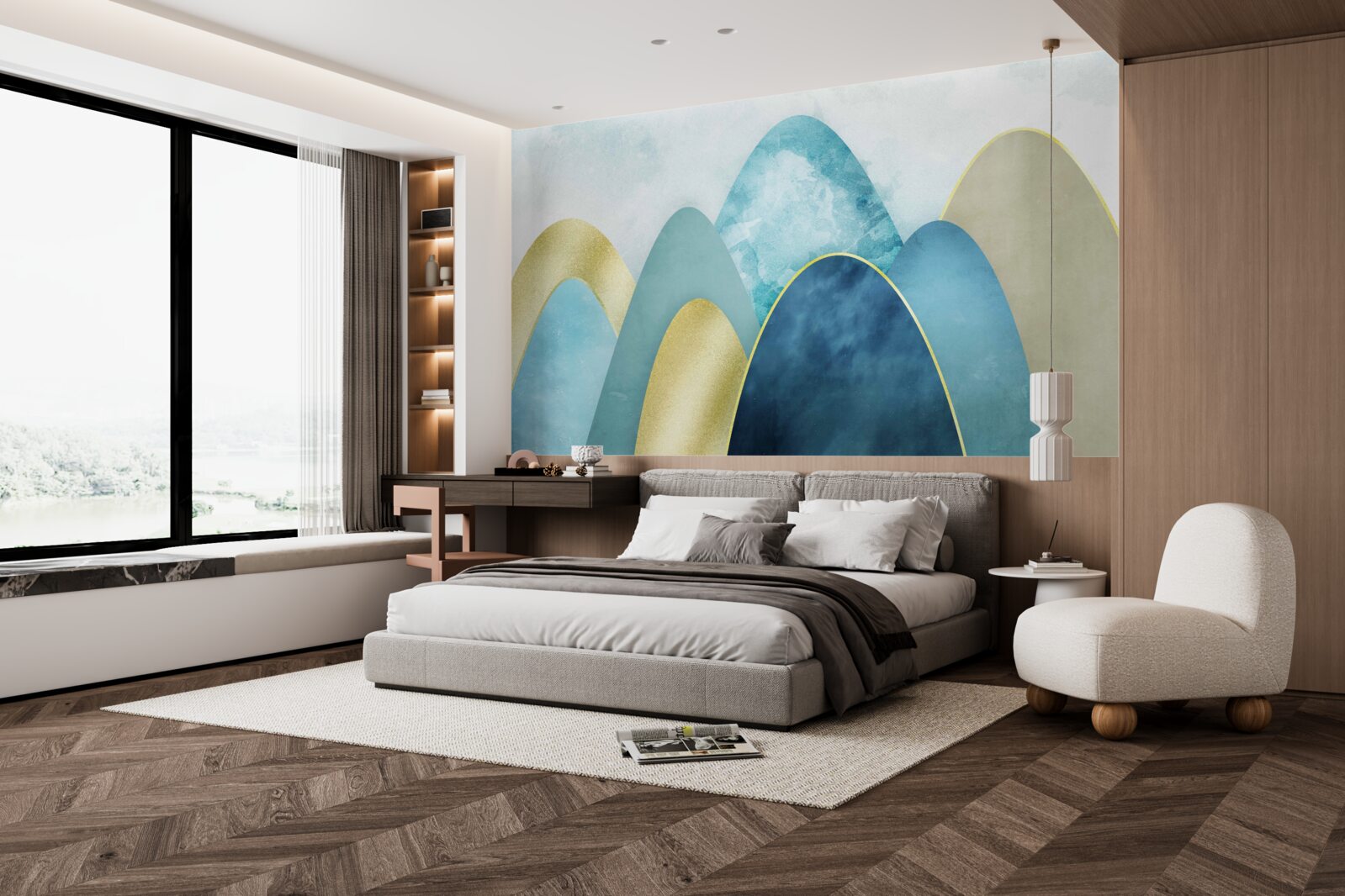 Papier peint sommets des montagnes hivernales, couverts de froid