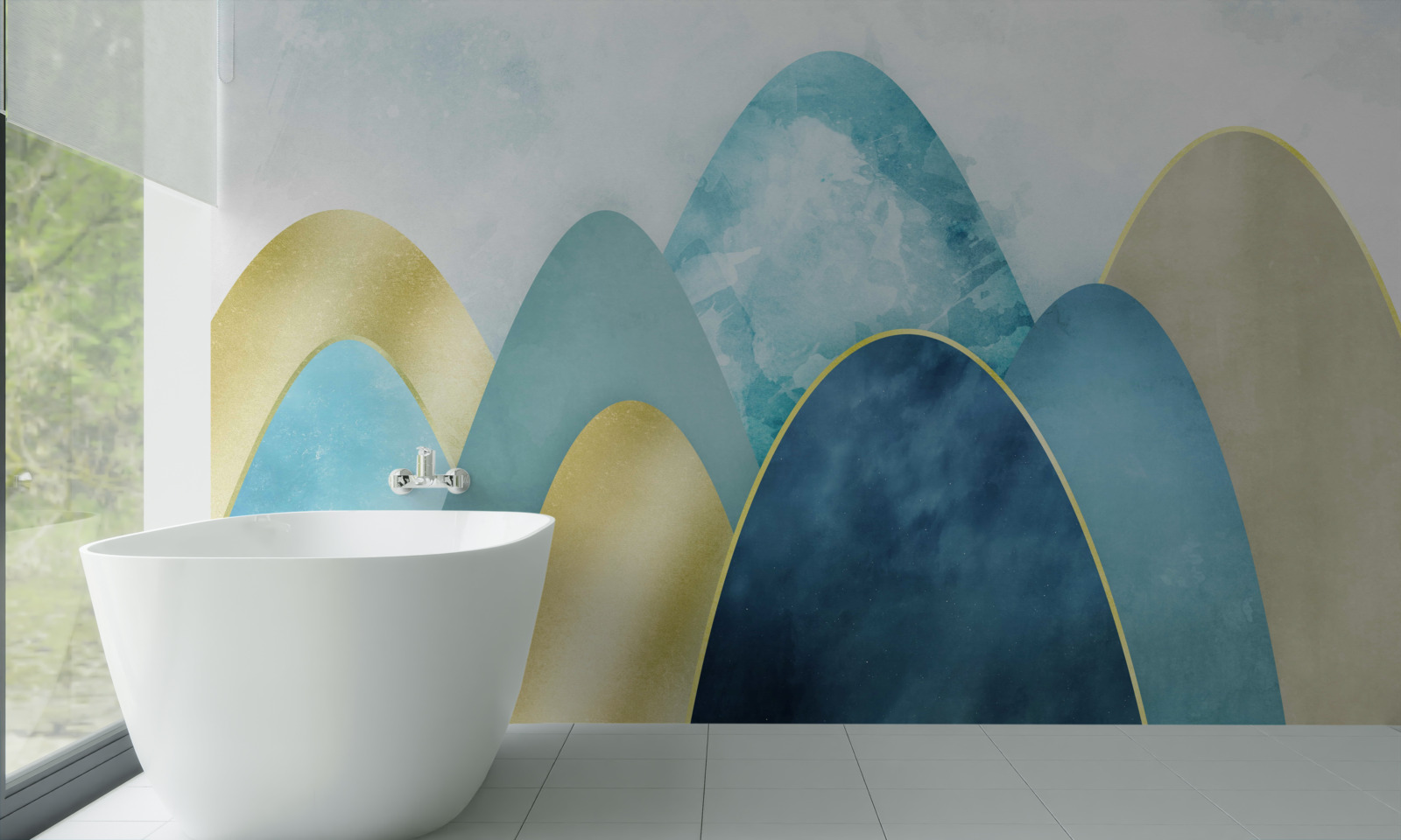 Papier peint sommets des montagnes hivernales, couverts de froid