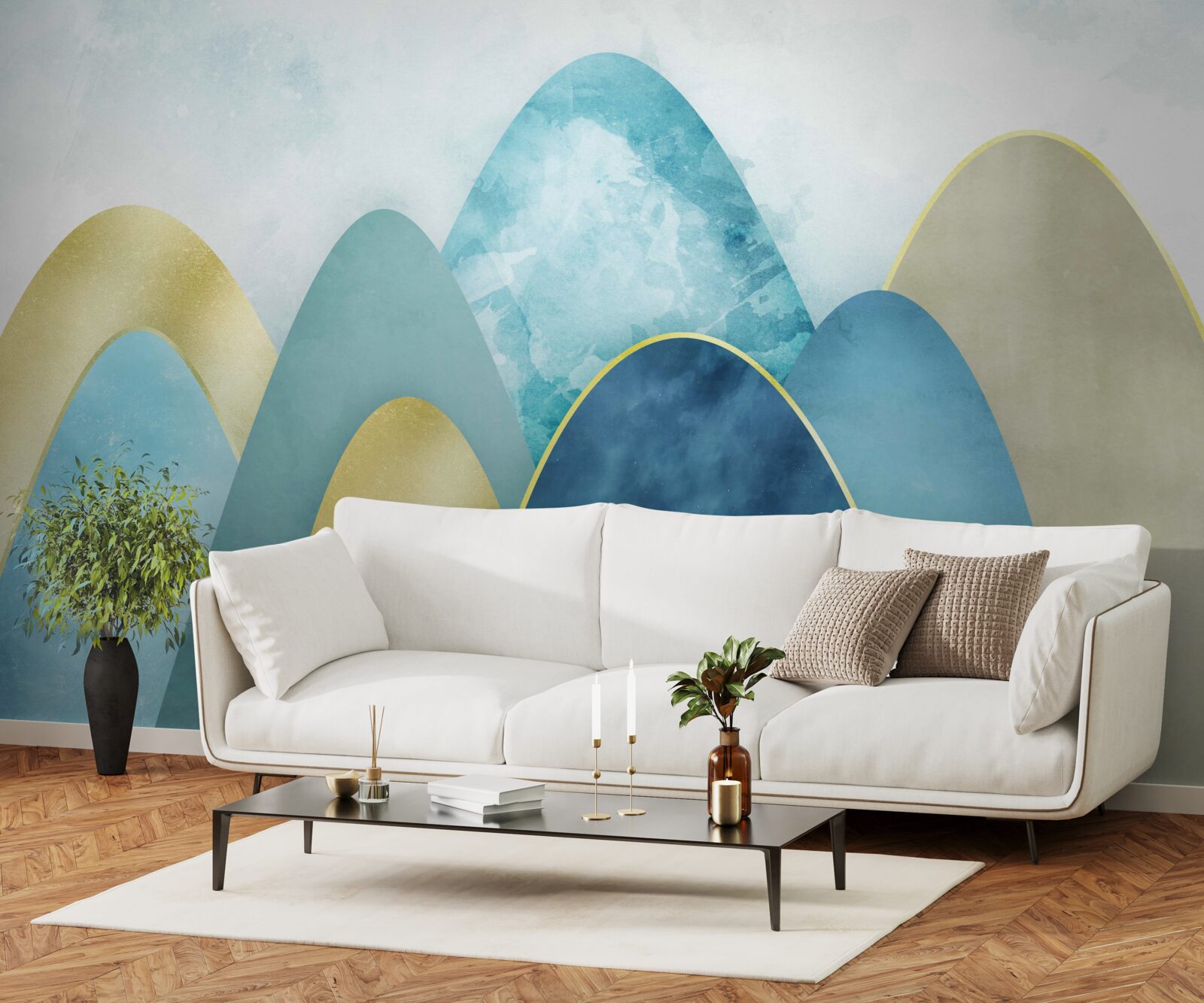 Papier peint sommets des montagnes hivernales, couverts de froid