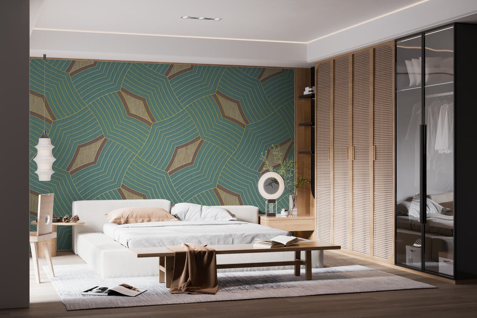 Papier peint contours calmes sur fond d'azur