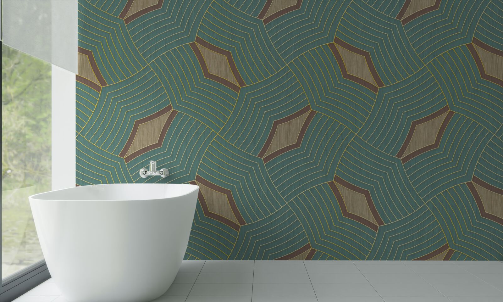 Papier peint contours calmes sur fond d'azur