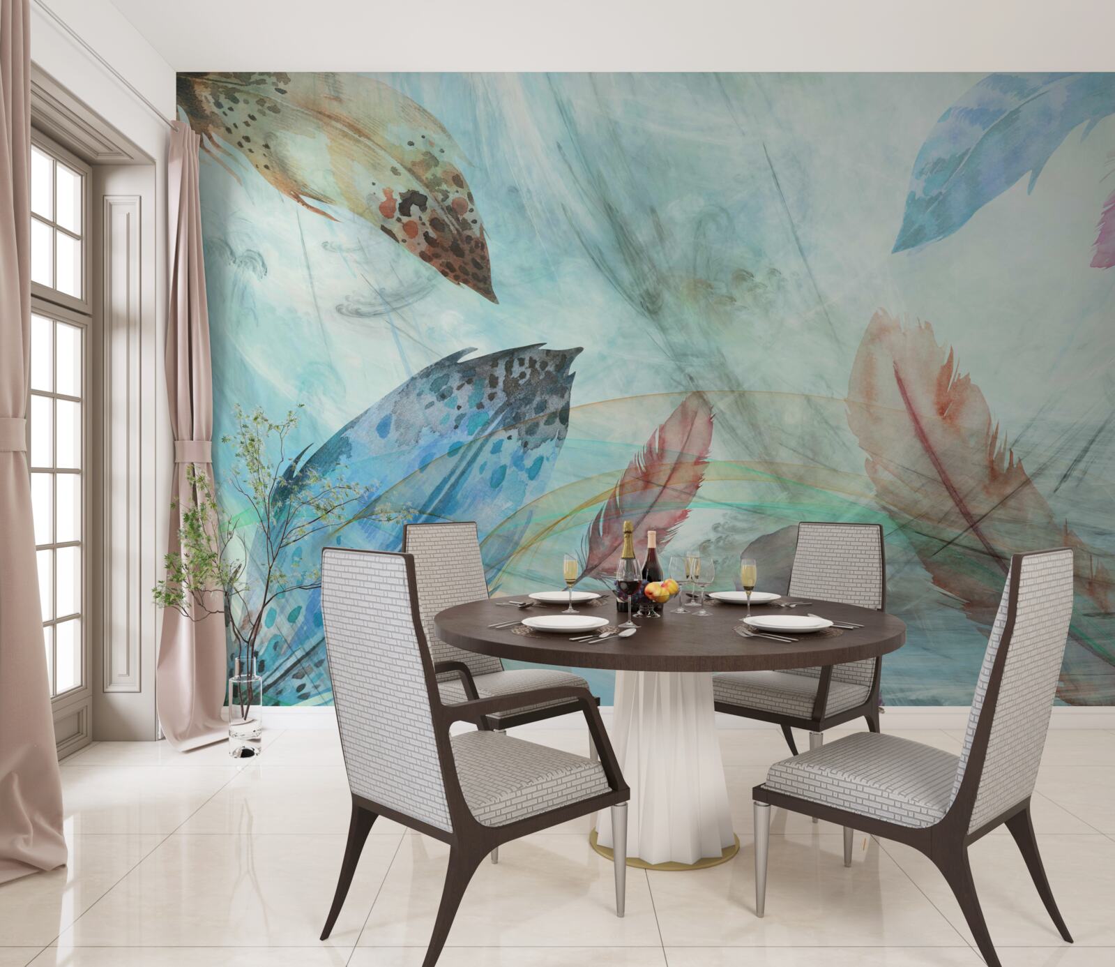 Papier peint stylos lumineux peints à l'aquarelle