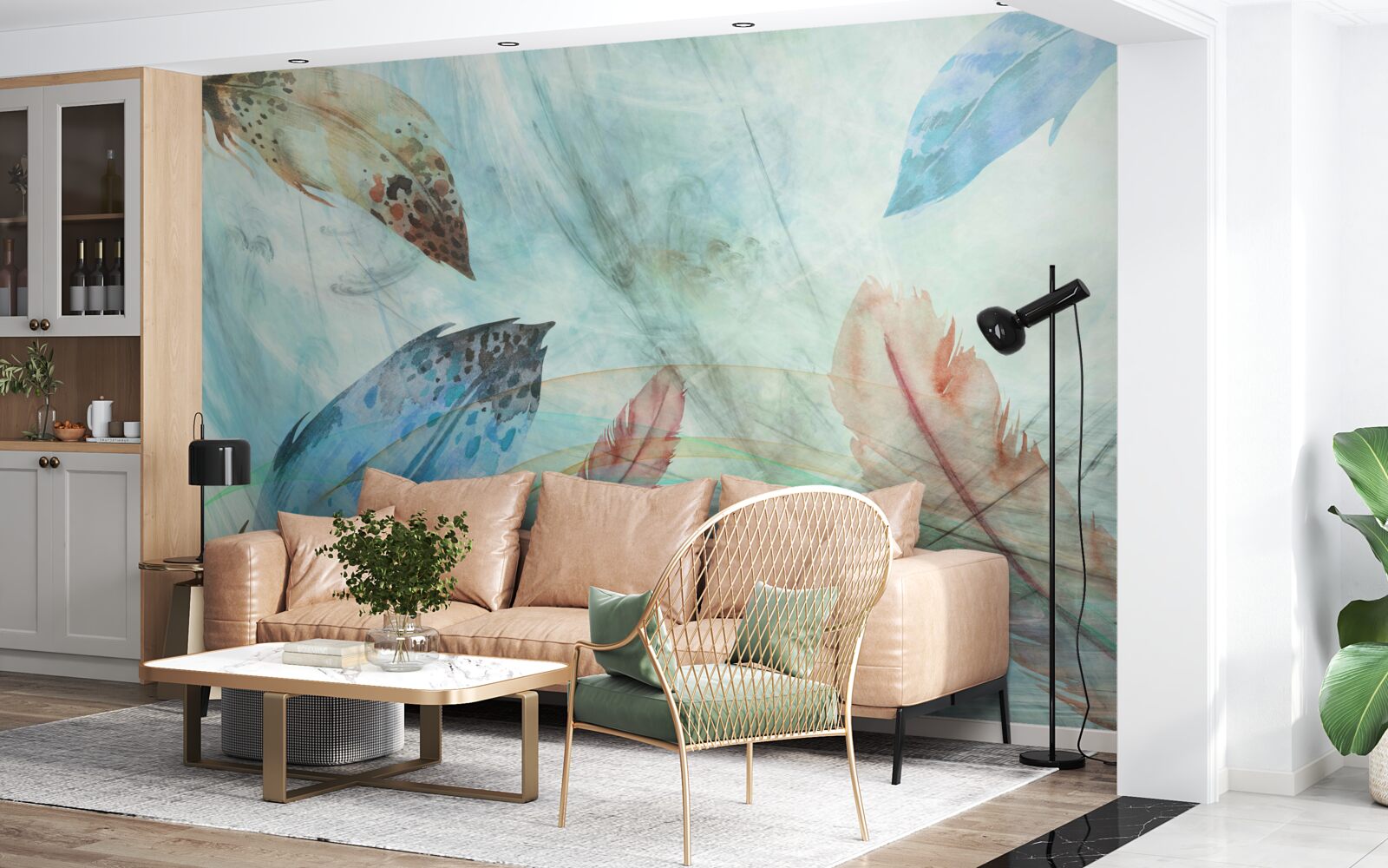 Papier peint stylos lumineux peints à l'aquarelle