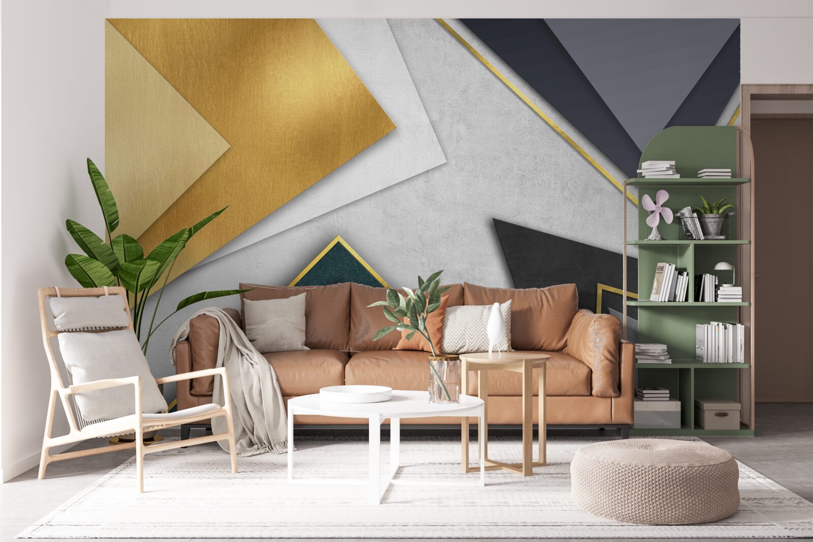 Papier peint triangles de différentes teintes