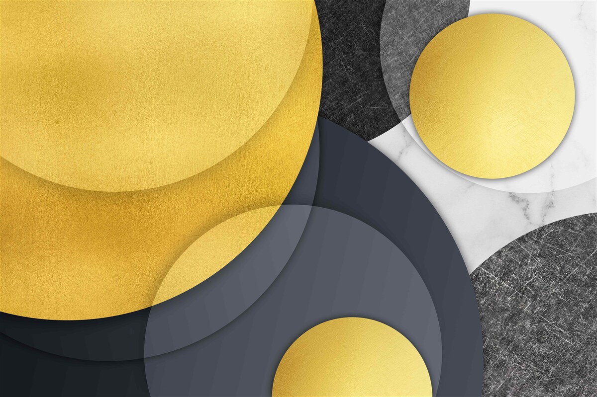 Papier peint des boules d'or flottent dans l'air