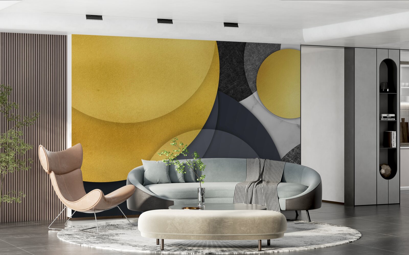 Papier peint des boules d'or flottent dans l'air