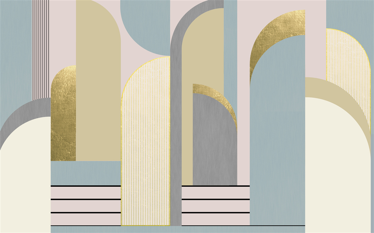 Papier peint arcs aux formes géométriques