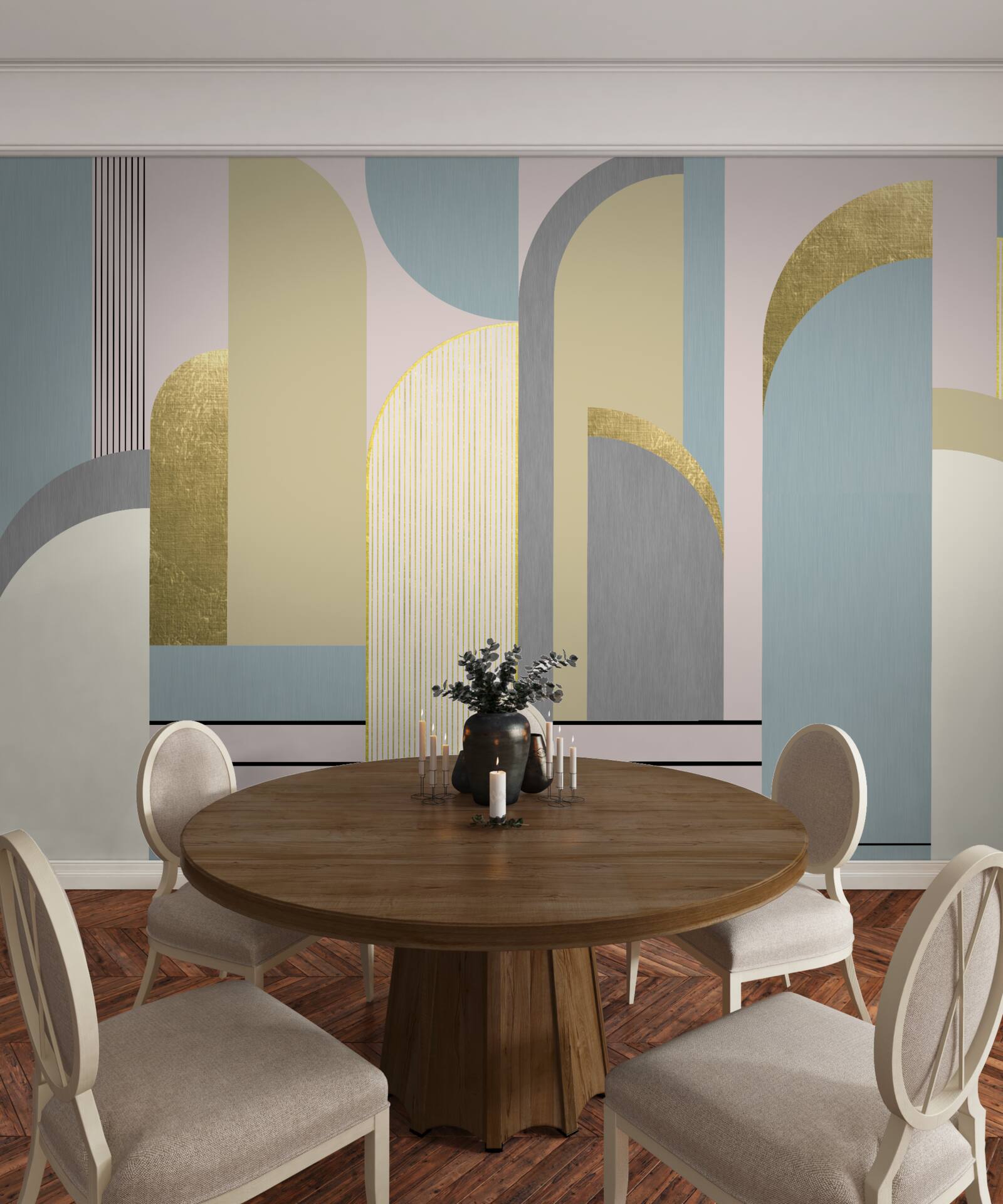 Papier peint arcs aux formes géométriques