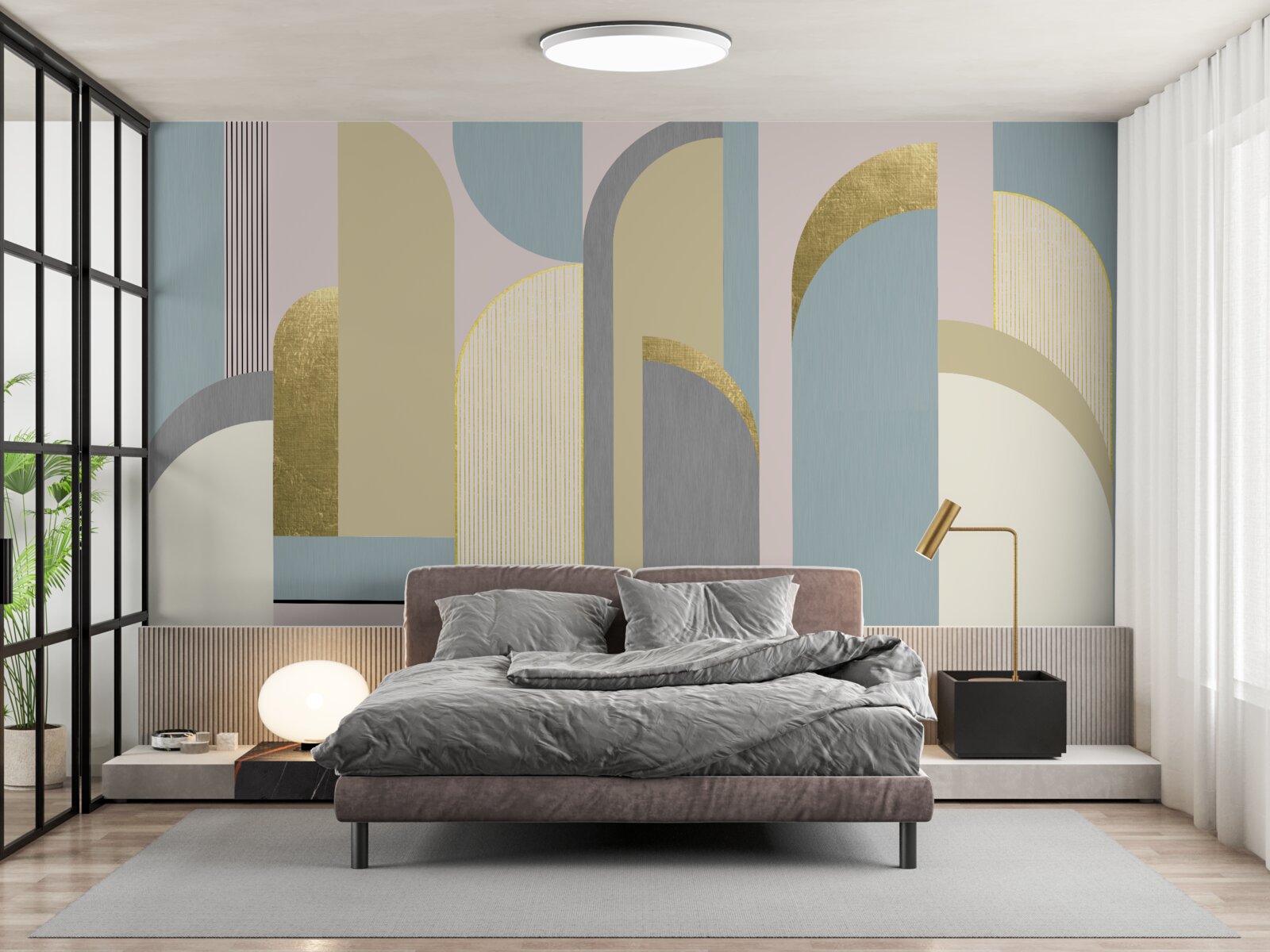 Papier peint arcs aux formes géométriques