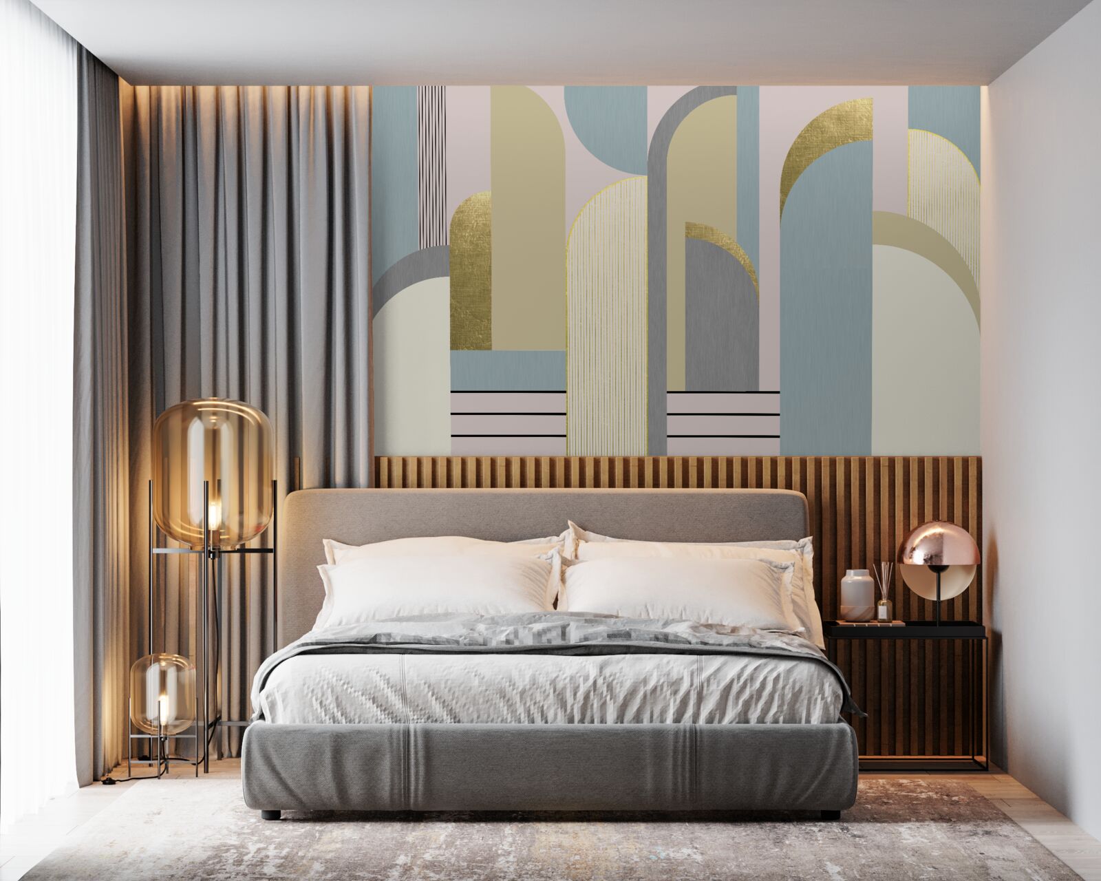 Papier peint arcs aux formes géométriques