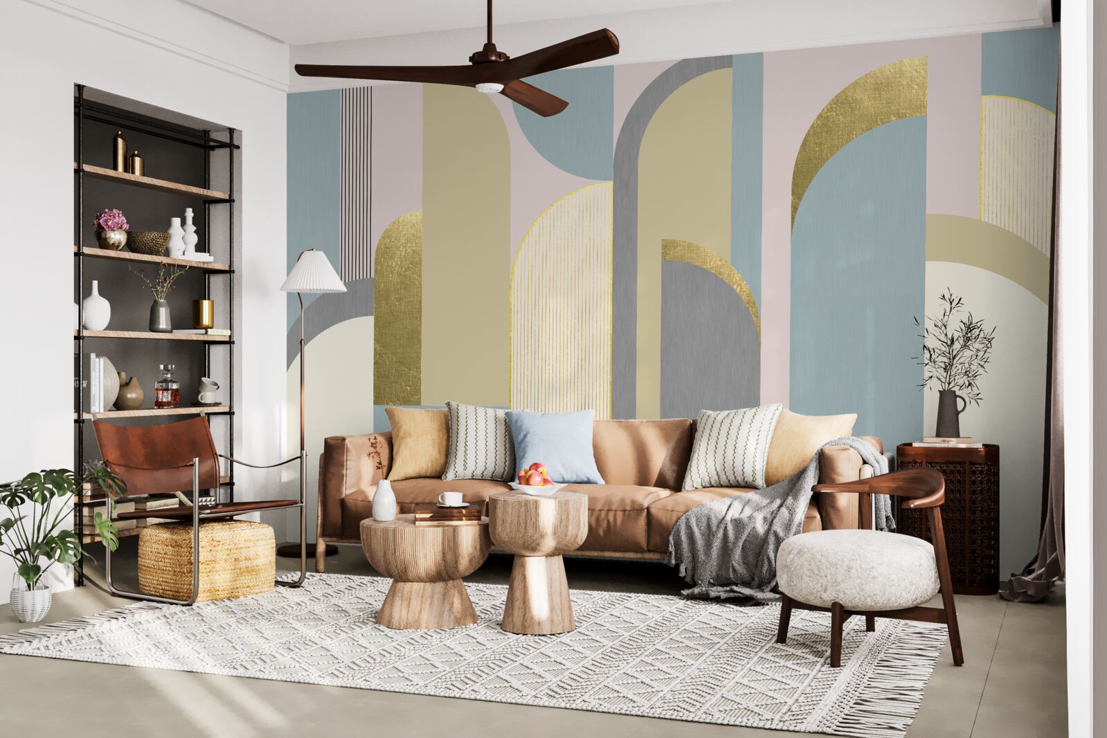 Papier peint arcs aux formes géométriques