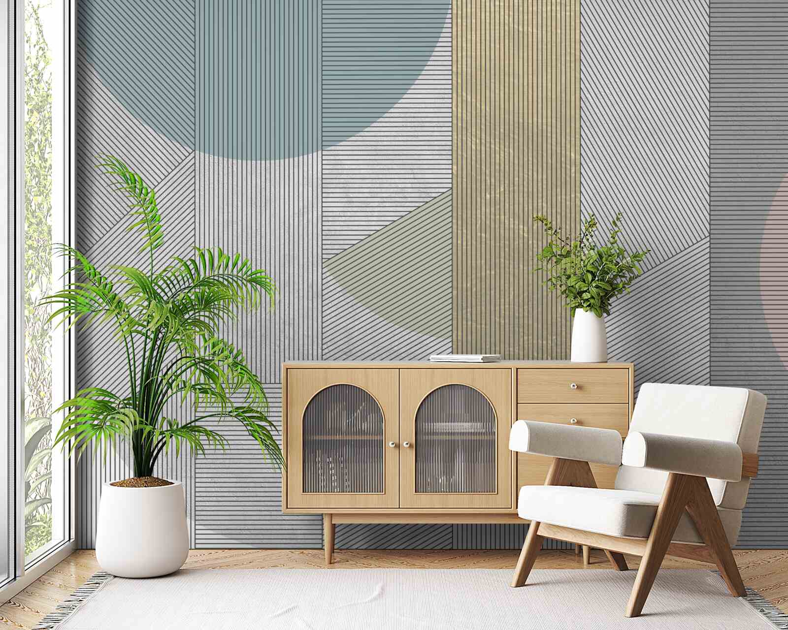 Papier peint séquence mixte de lignes verticales et horizontales