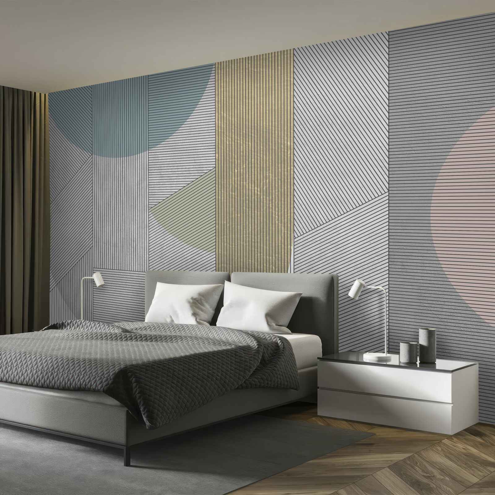 Papier peint séquence mixte de lignes verticales et horizontales