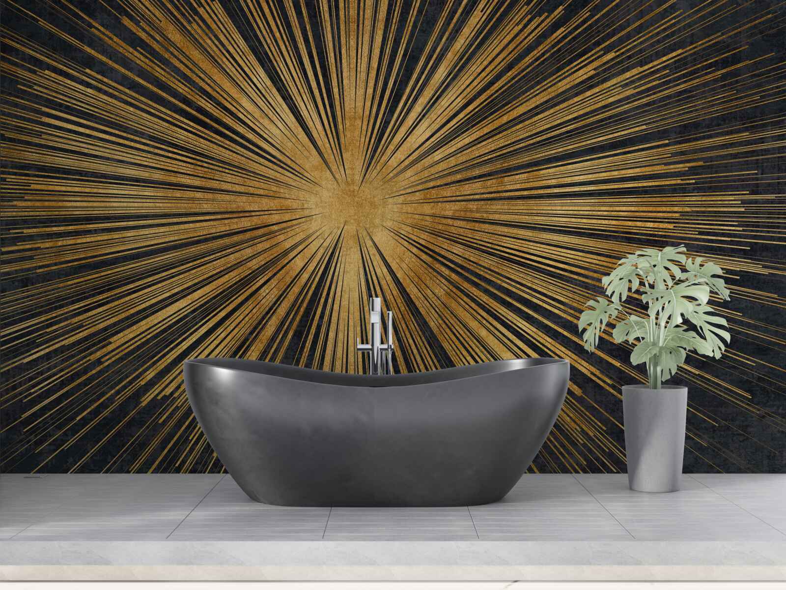 Papier peint les rayons du soleil brillent au coucher du soleil