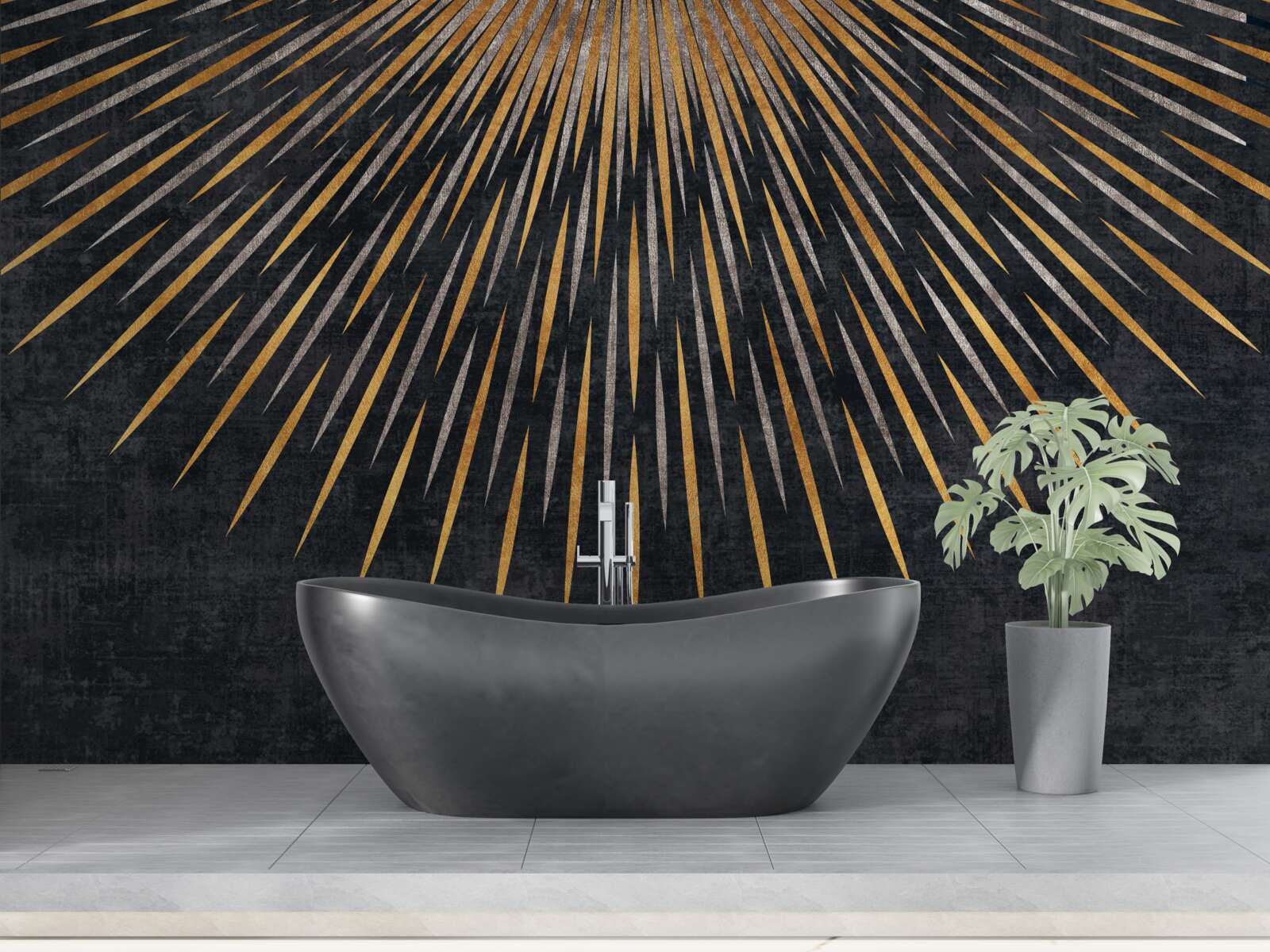 Papier peint rayons de soleil sur fond sombre