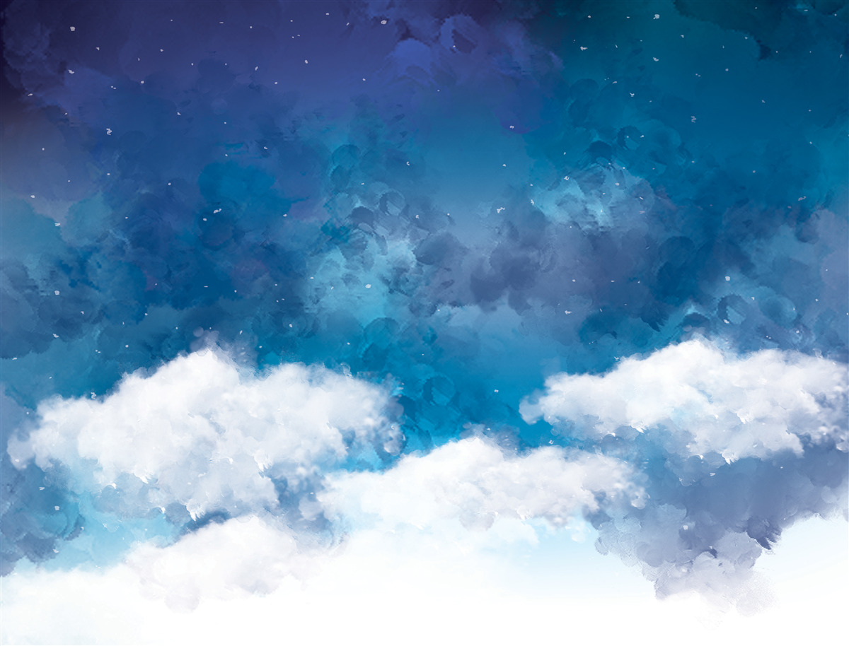 Papier peint un ciel étoilé parsemé de nuages la nuit