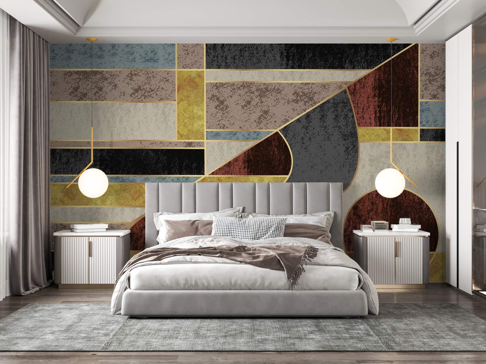 Papier peint collage d'éléments multicolores