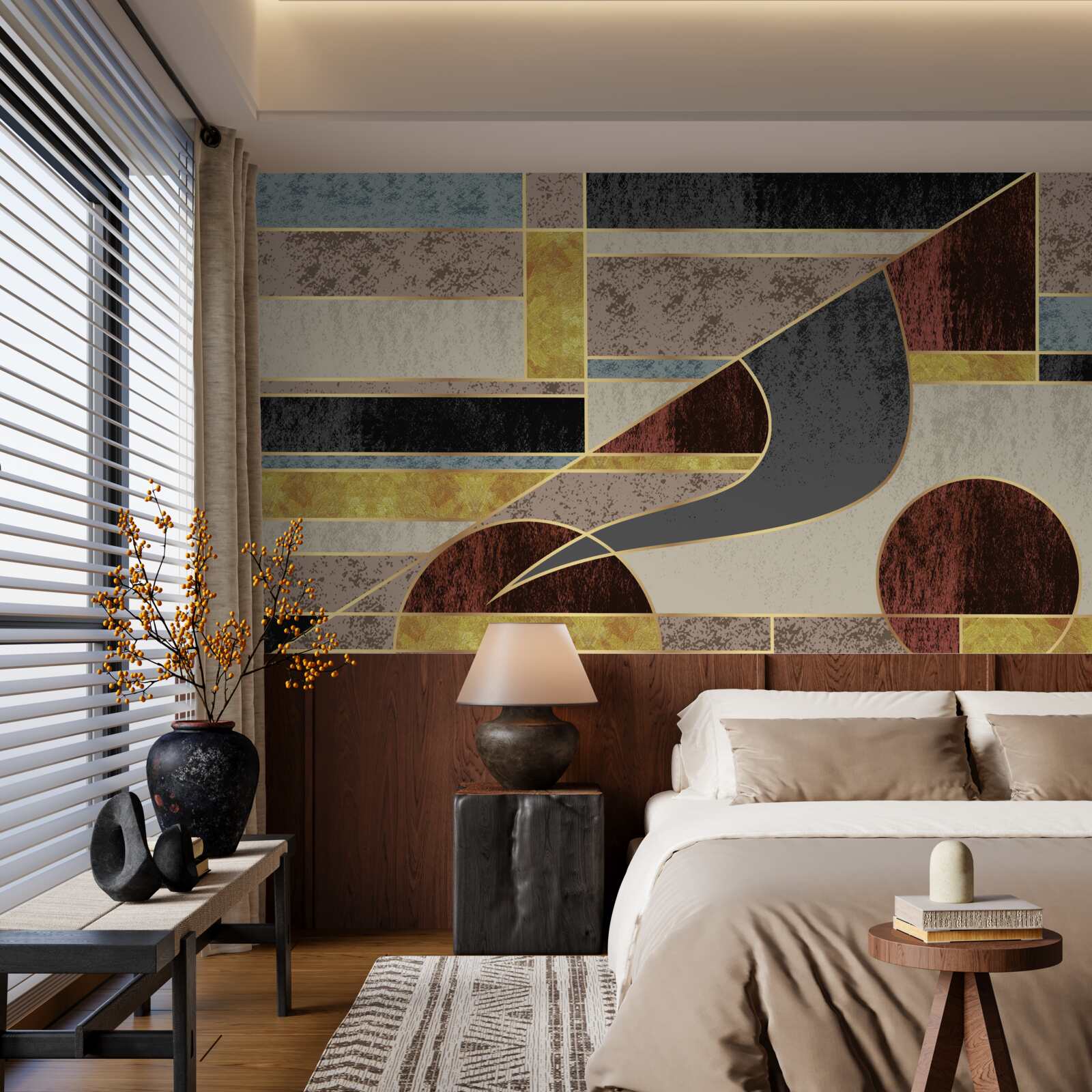 Papier peint collage d'éléments multicolores