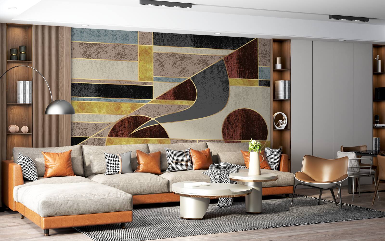 Papier peint collage d'éléments multicolores