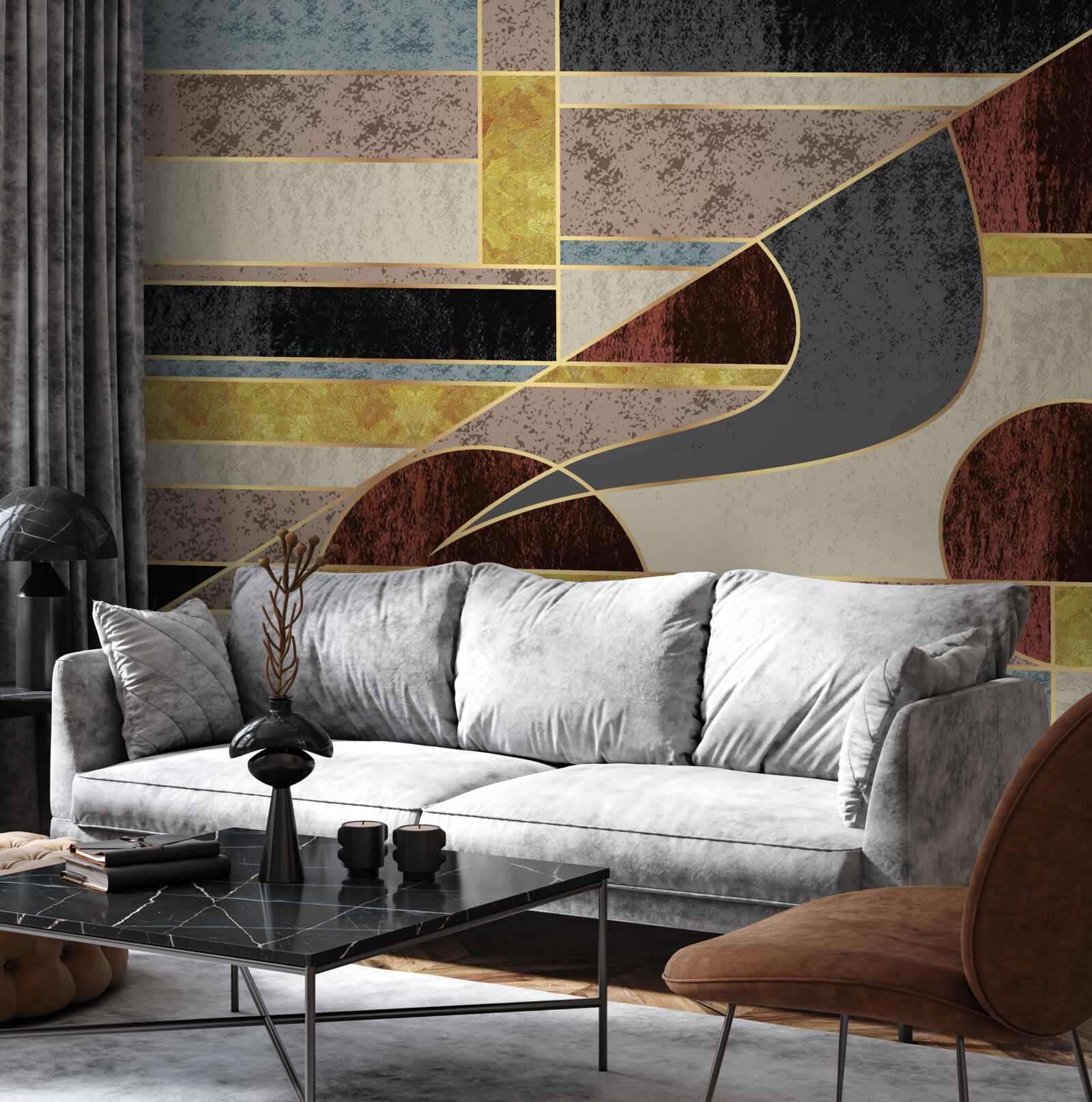 Papier peint collage d'éléments multicolores