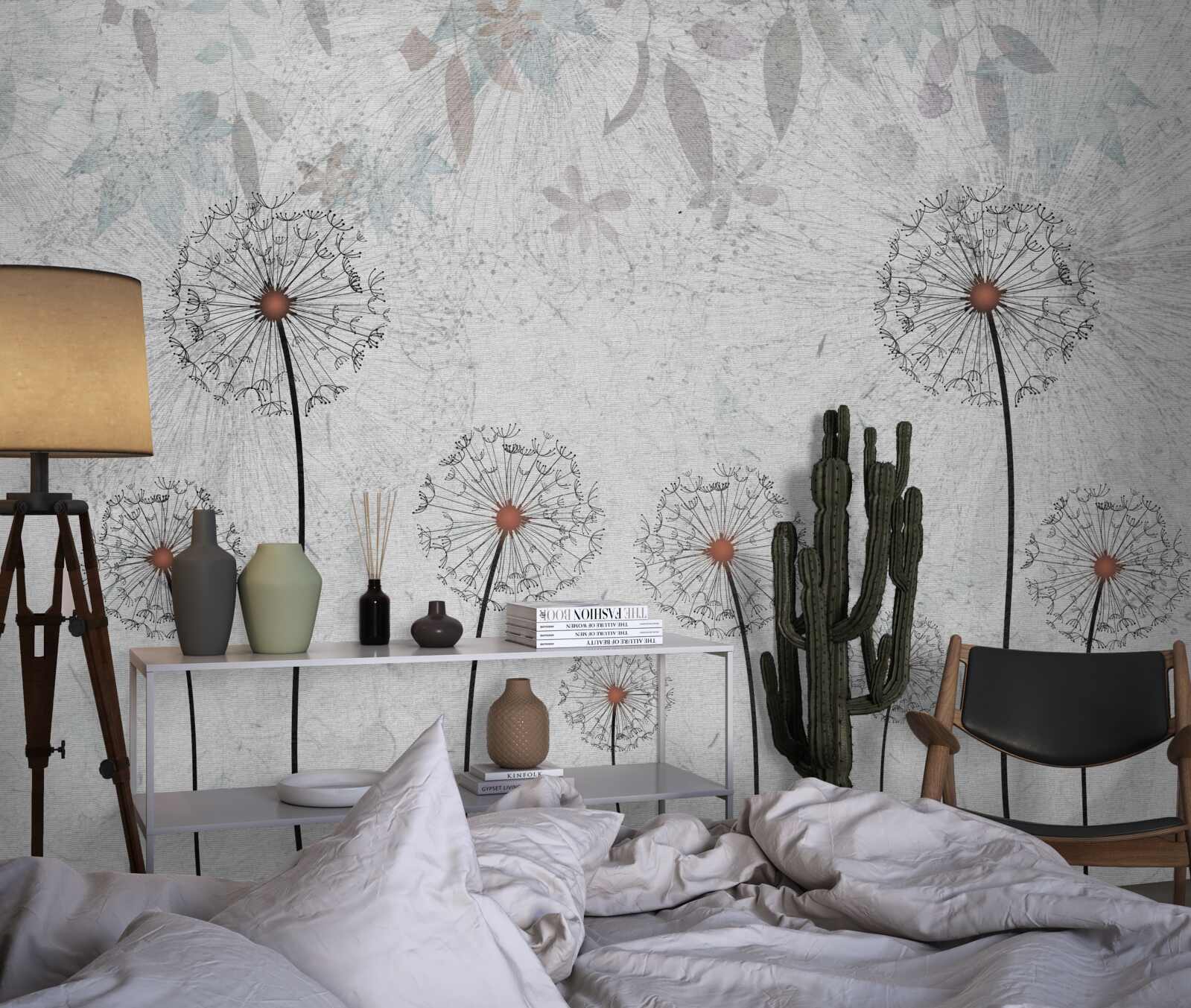 Papier peint millipèdes faibles sur fond gris