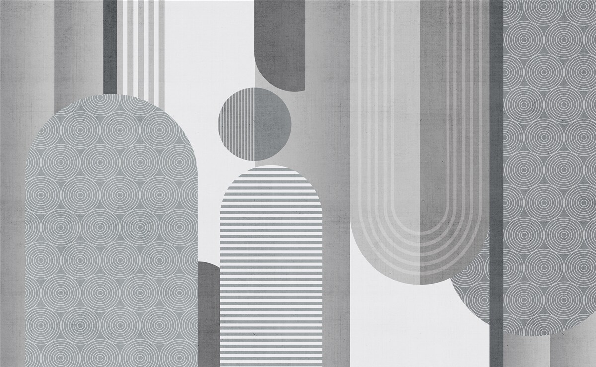 Papier peint rectangles hachurés avec une forme arquée