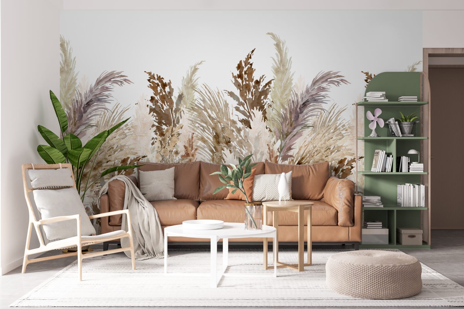 Papier peint champ couvert d'une prairie d'automne