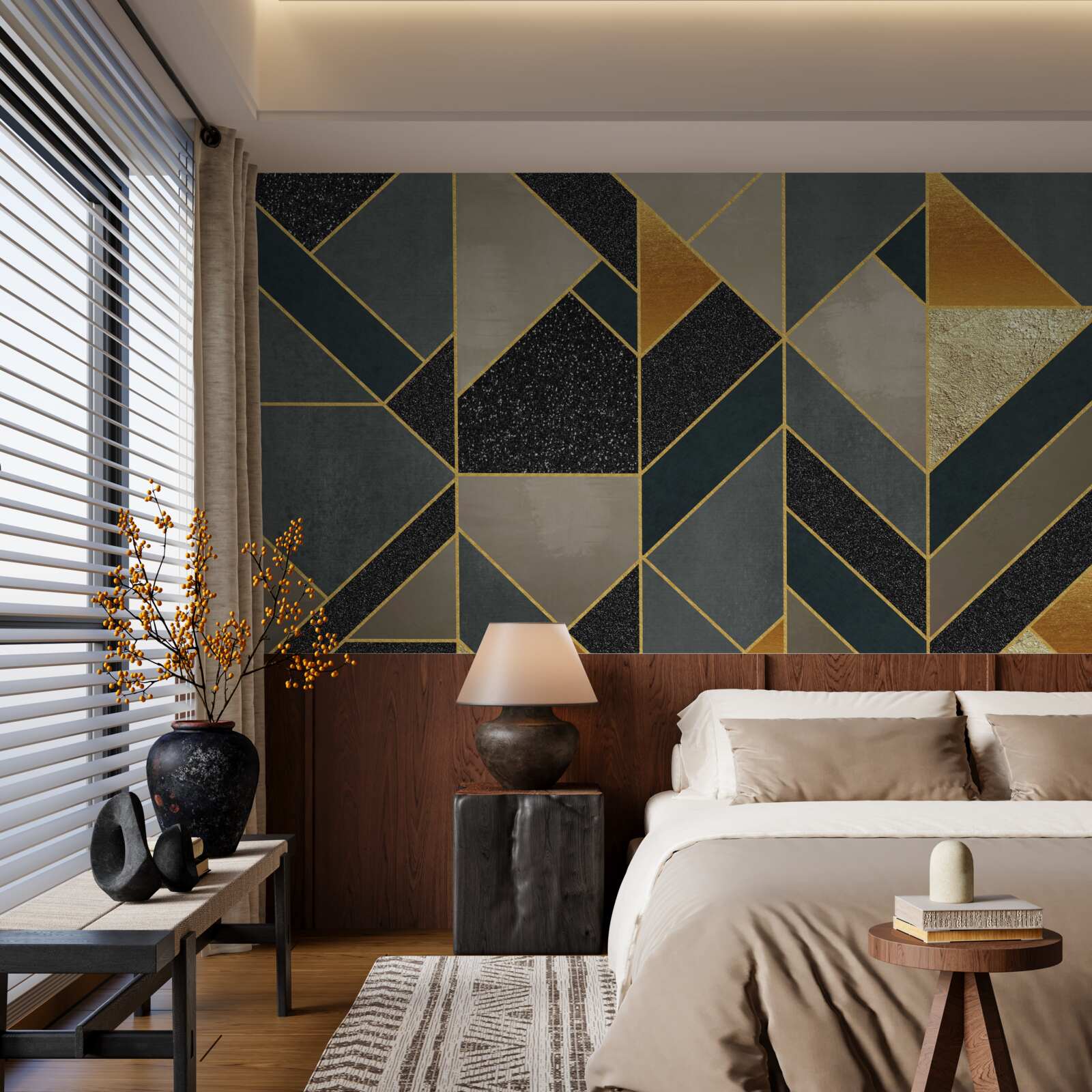 Papier peint mosaïques de couleur foncée