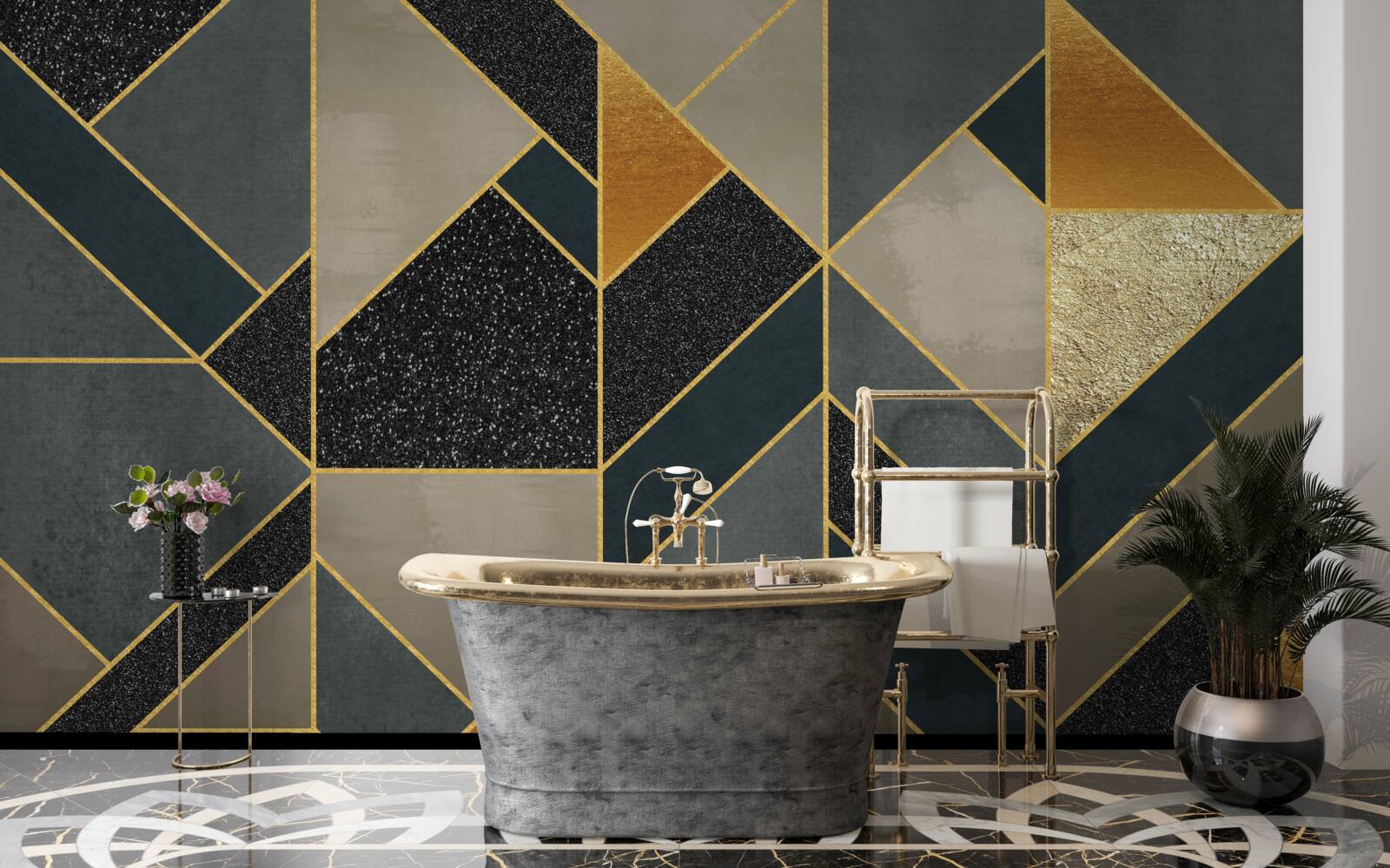 Papier peint mosaïques de couleur foncée