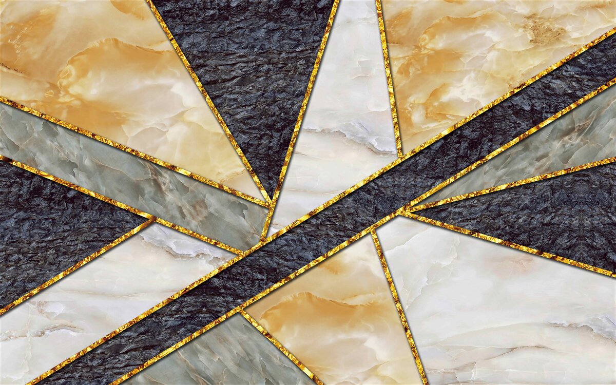 Papier peint marbre coloré en proportion dorée