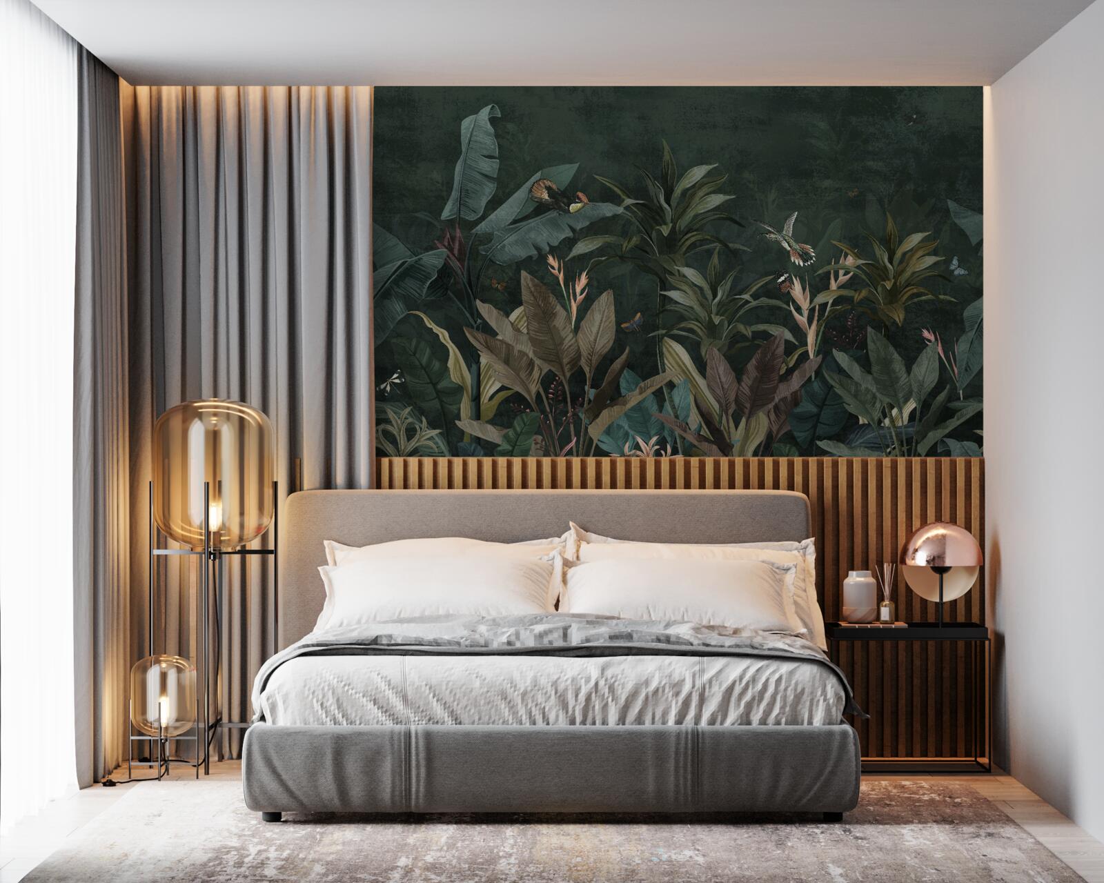 Papier peint jungle tropicale la nuit