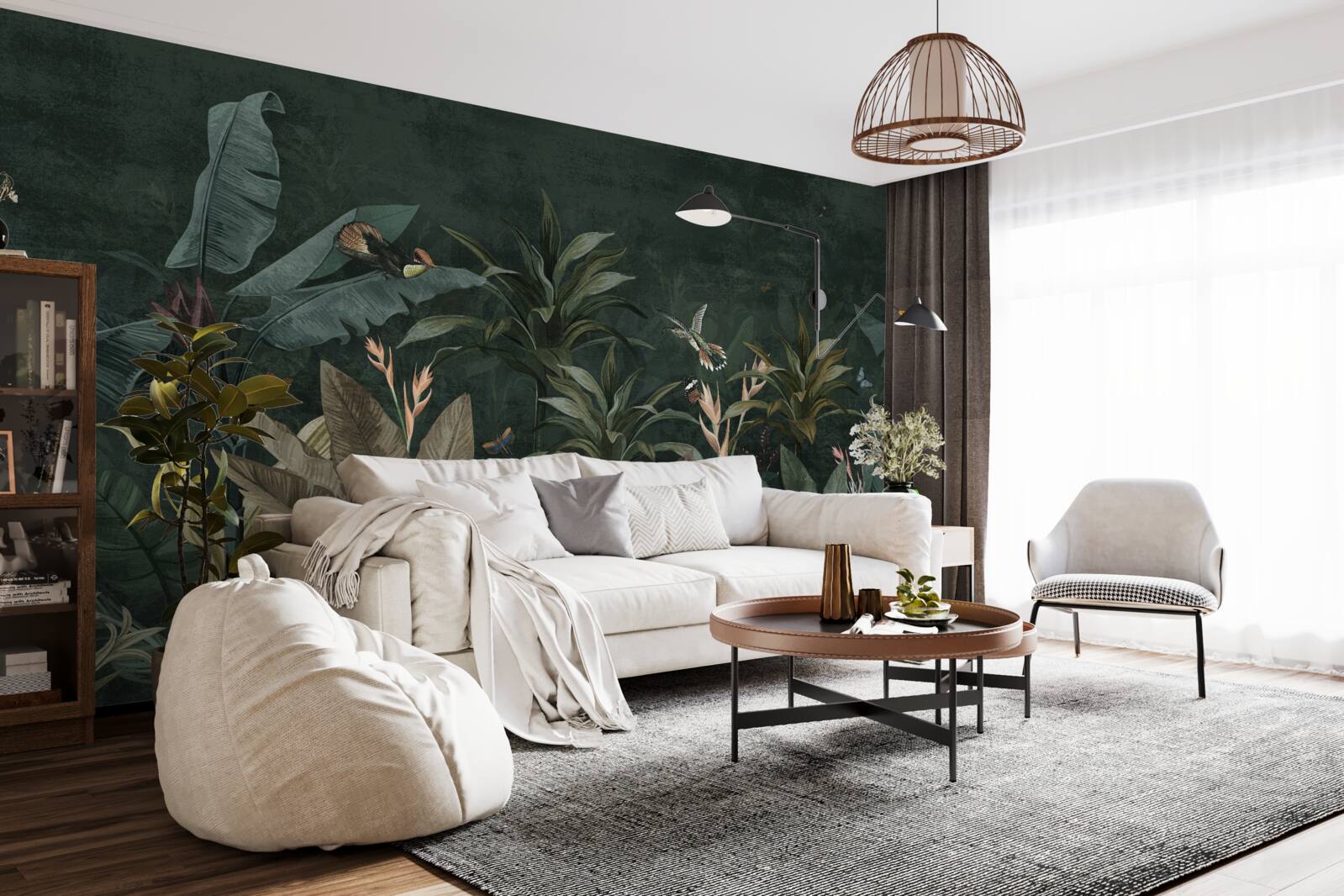 Papier peint jungle tropicale la nuit