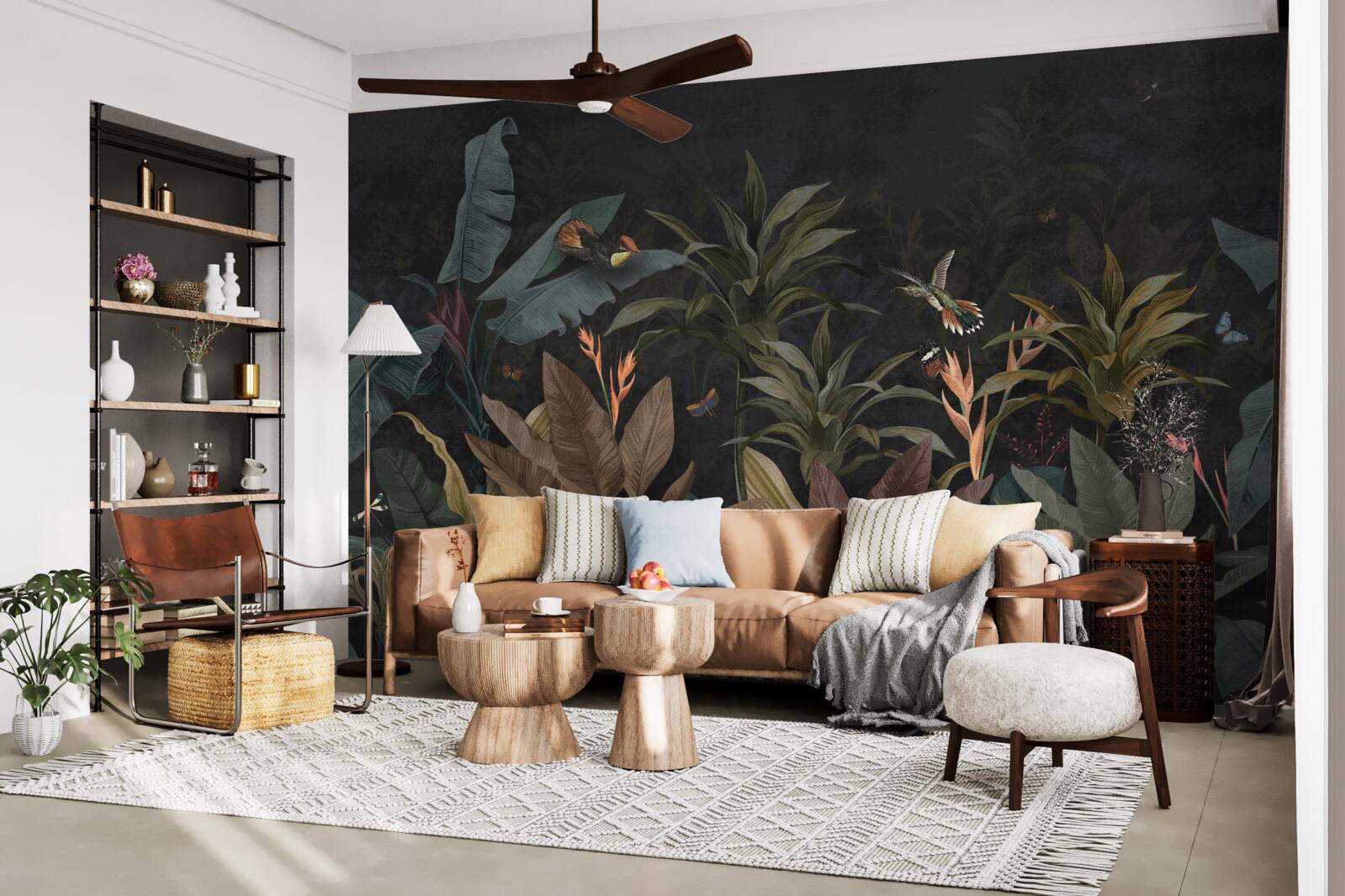 Papier peint la jungle s'anime la nuit