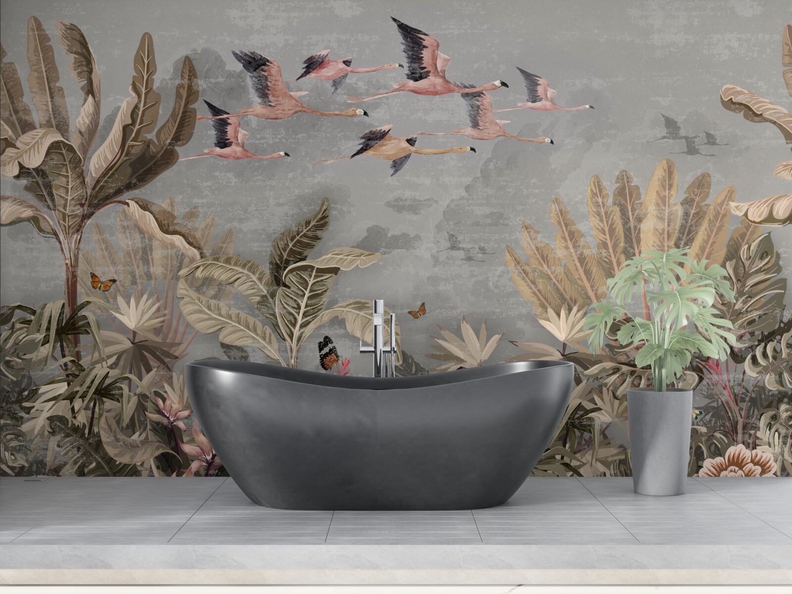 Papier peint les grues volent sous les tropiques