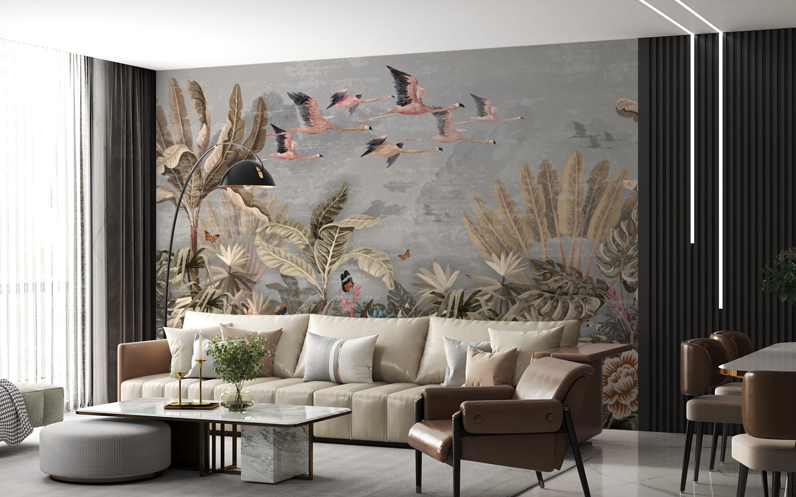 Papier peint les grues volent sous les tropiques