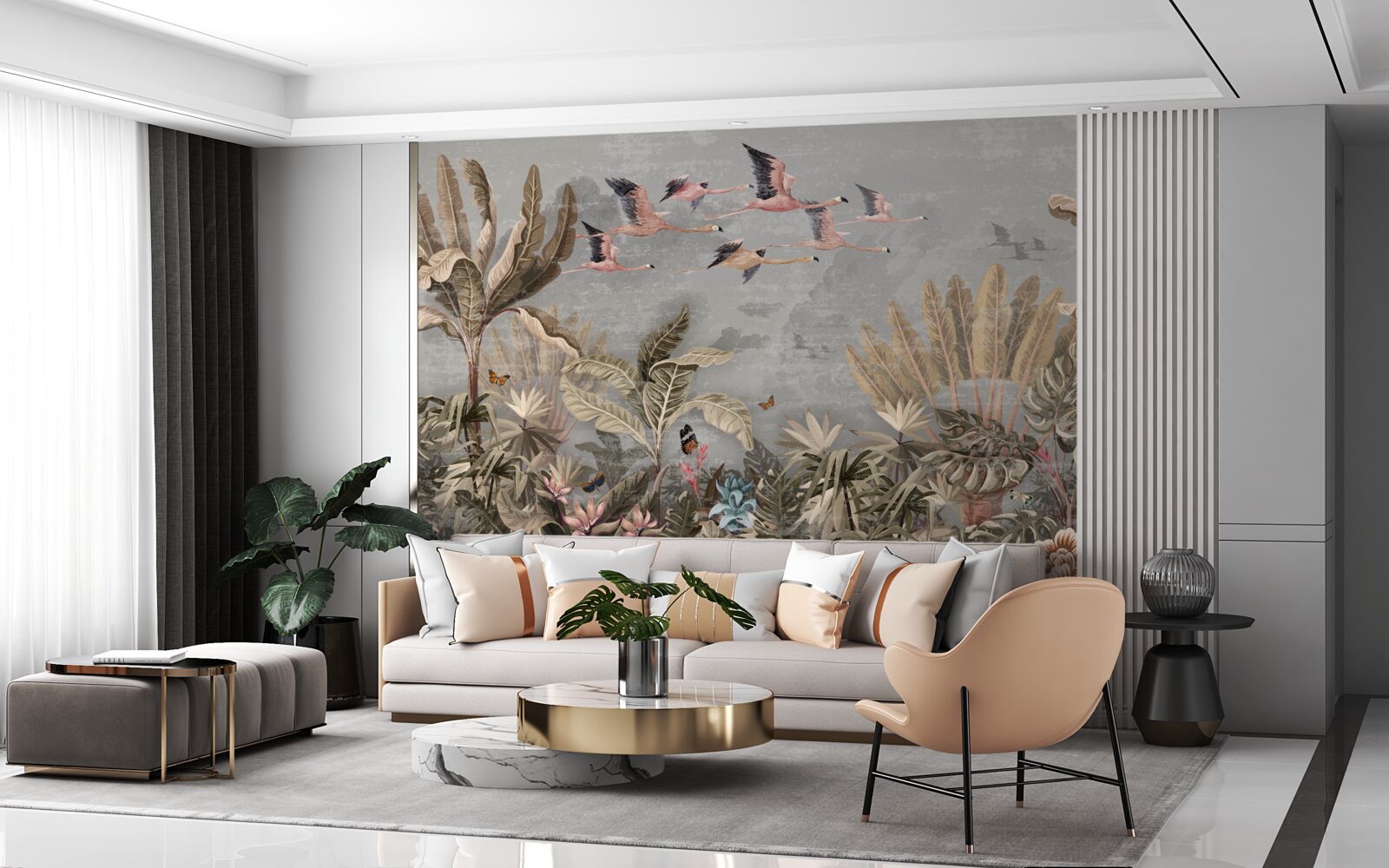 Papier peint les grues volent sous les tropiques