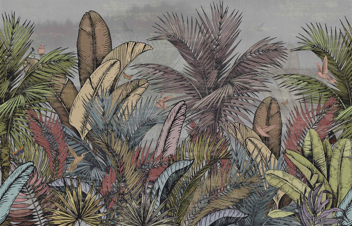 Papier peint flore exotique des tropiques