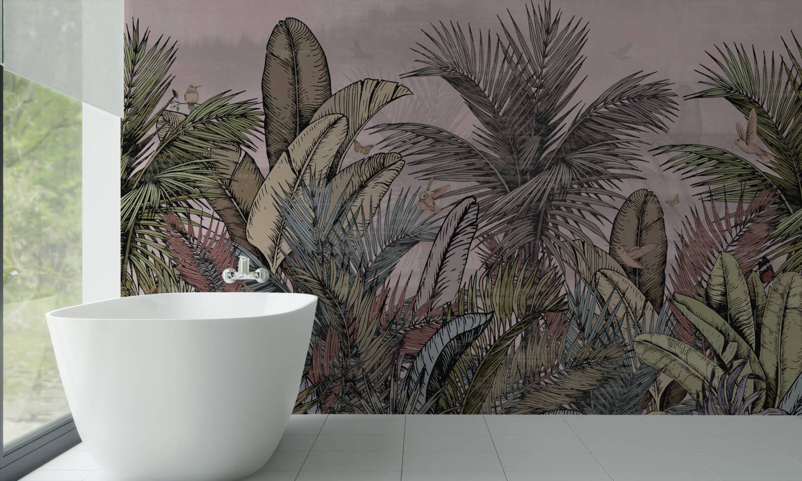 Papier peint les plantes tropicales aux caractéristiques exotiques