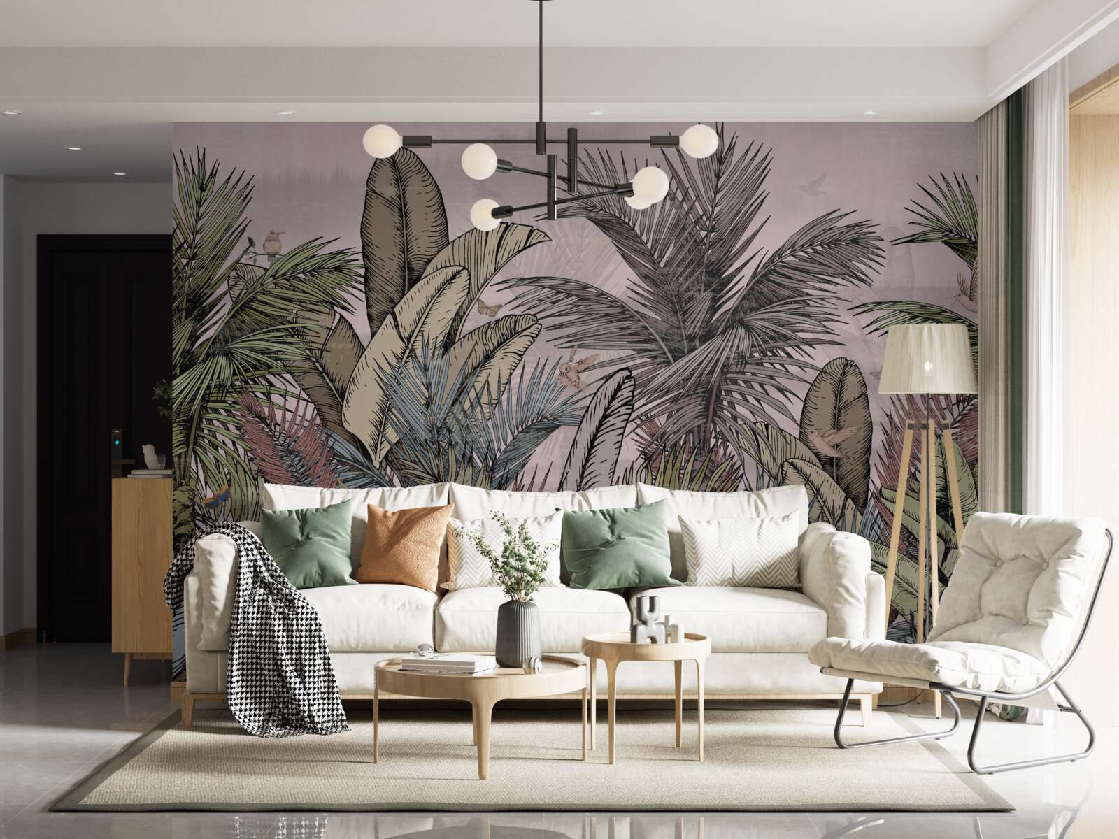 Papier peint les plantes tropicales aux caractéristiques exotiques