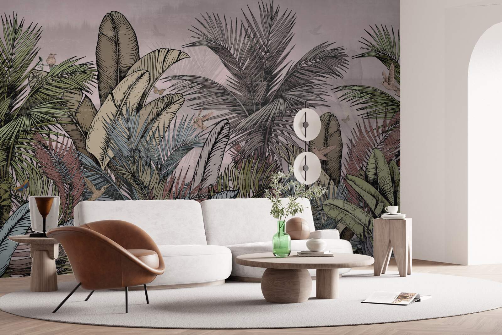 Papier peint les plantes tropicales aux caractéristiques exotiques